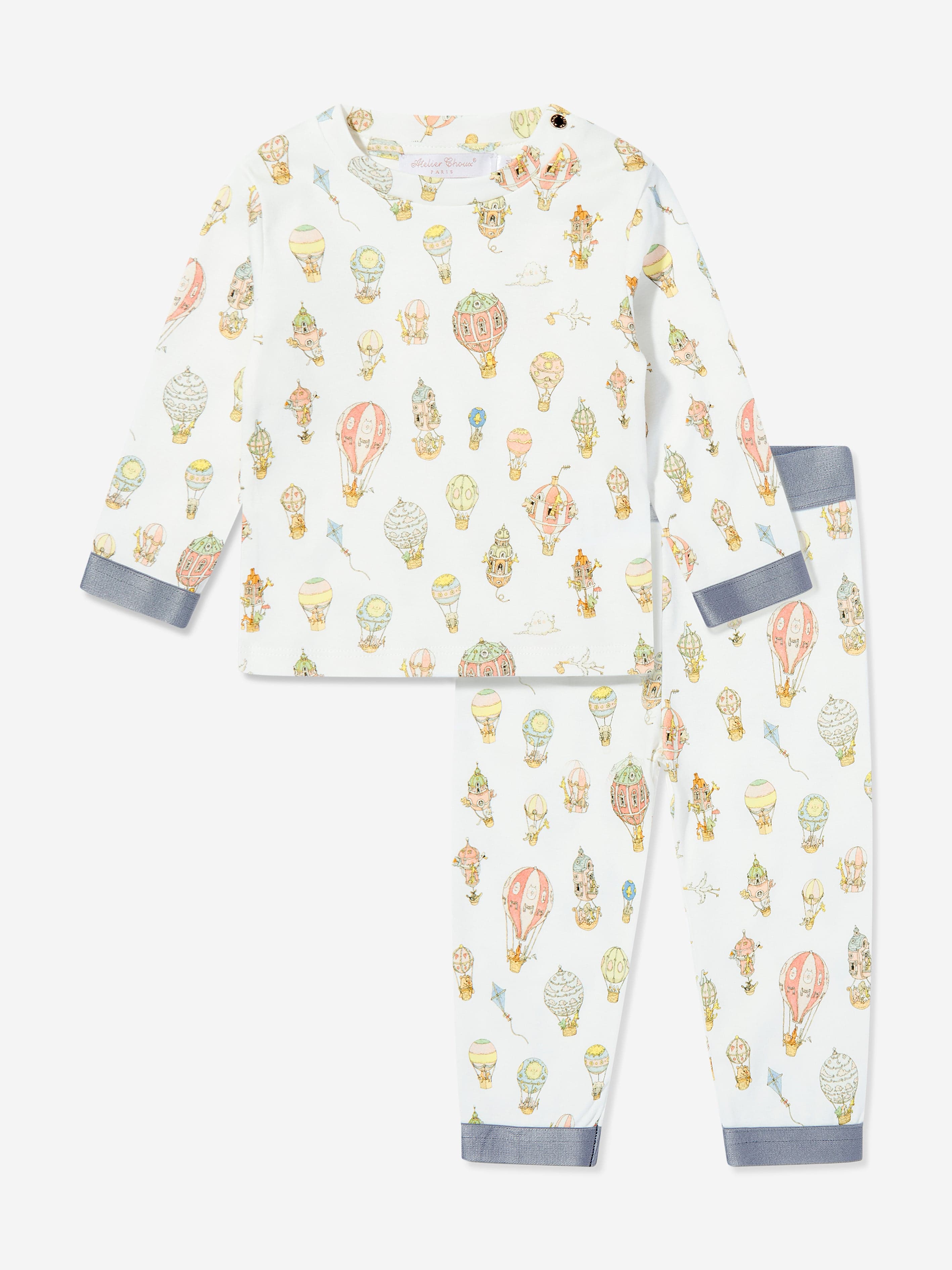 Atelier Choux Boys Loungewear Set - Soft Blue Cotton Pajama Outfit for Toddlers | Perfect for Playtime, Nap Time & Family Photos