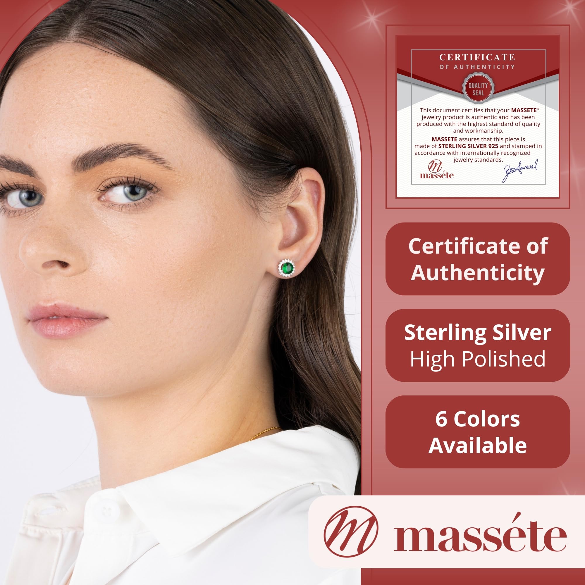925 Sterling Silver Halo Stud Earrings with Removable Jacket - Hypoallergenic Cubic Zirconia Post Earrings for Women | Perfect for Weddings, Parties & Everyday Wear