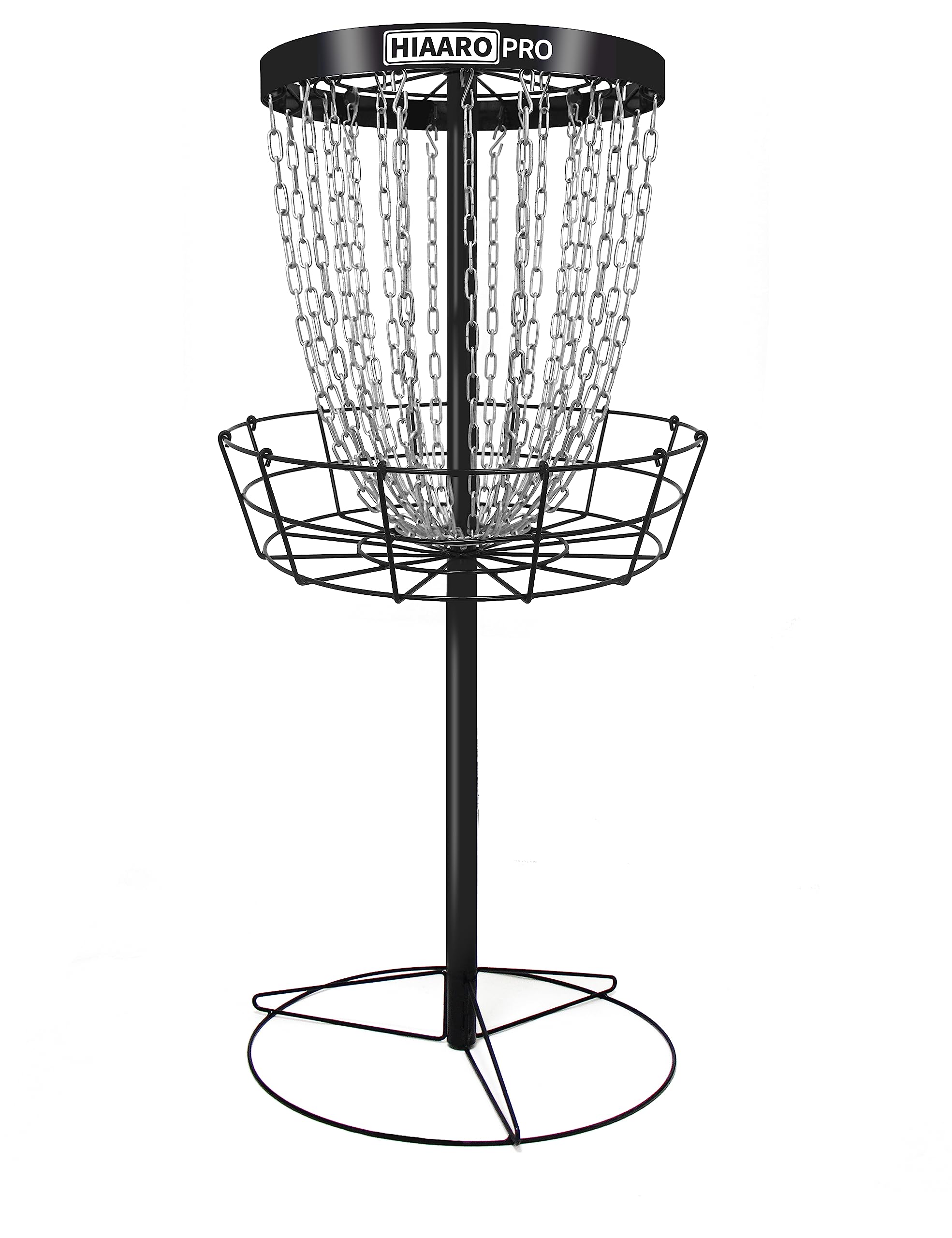 PDGA Approved HIAARO PRO Disc Golf Basket - Portable Heavy Duty 24-Chain Disc Golf Target for Professional Players | Perfect for Backyard Practice, Course Training & Outdoor Games