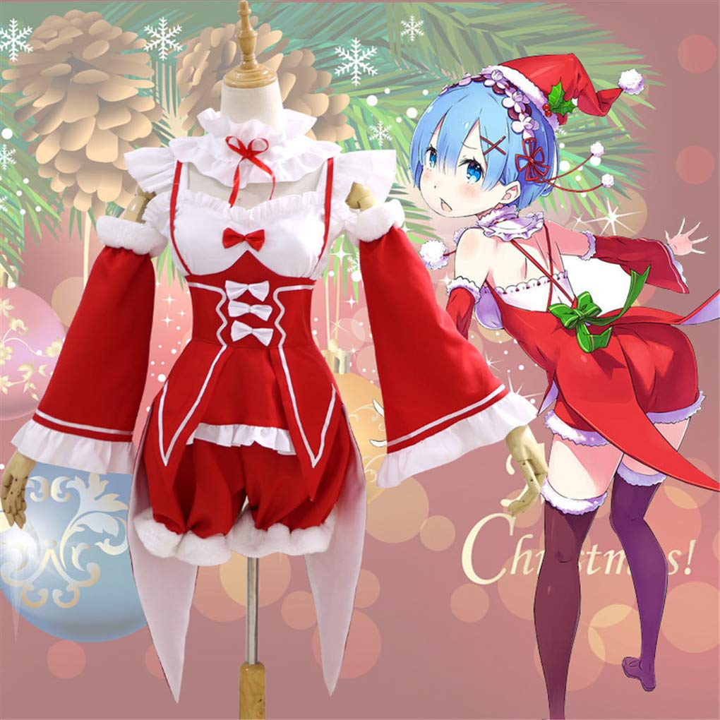 Re:Zero Rem & Ram Cosplay Costume - Anime Maid Dress Outfit for Halloween, Christmas & Convention Cosplay