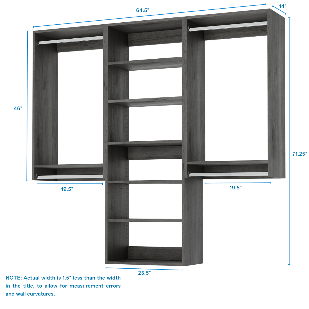 Classic Closet Kit - Premium Closet Organizer System for Bedroom & Walk-in Closets | Space-Saving Storage Solution for Clothes, Shoes & Accessories