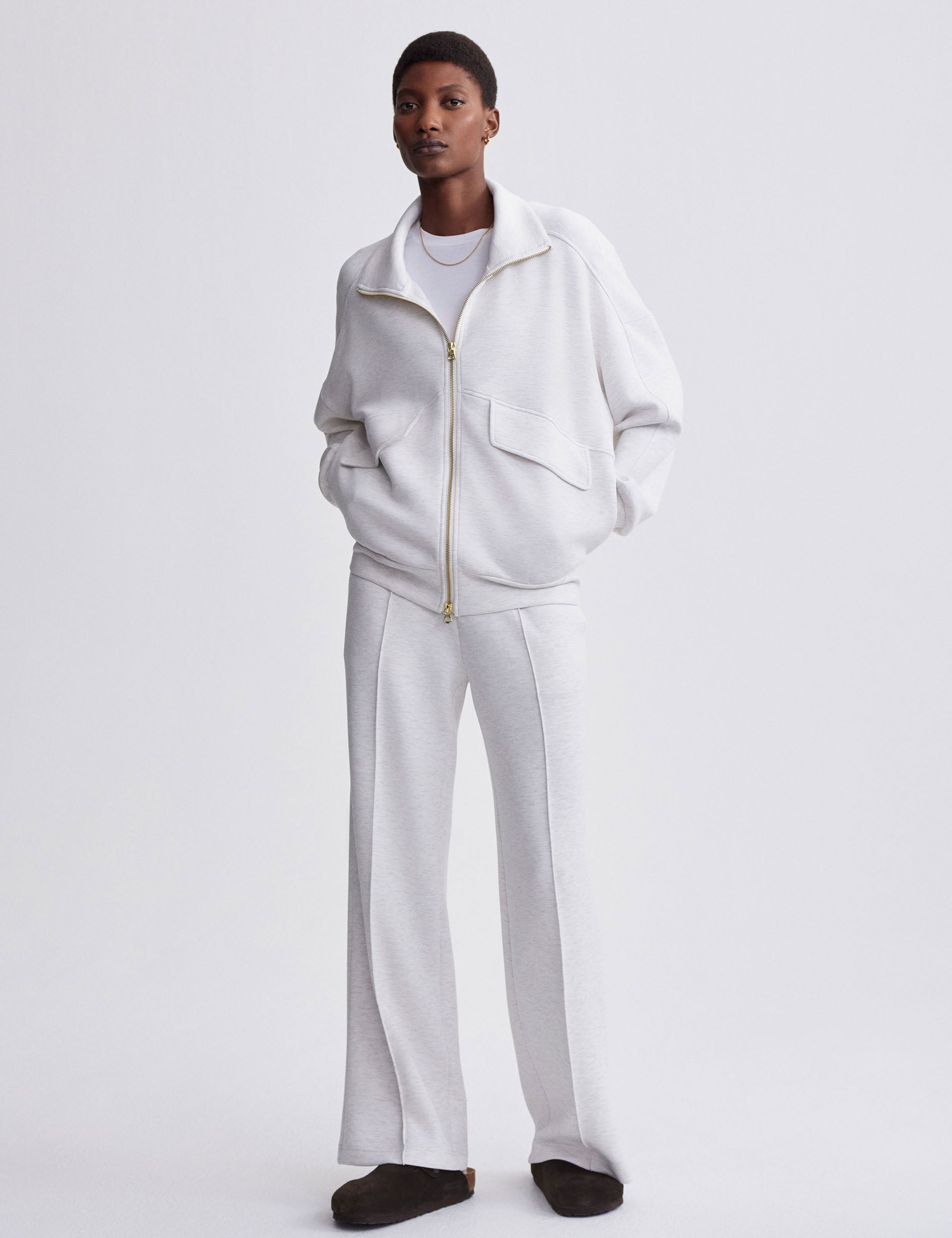 Garcia Zip Through Sweatshirt Ivory Marl - Comfortable Pullover Hoodie for Men & Women | Perfect for Casual Wear, Gym, and Outdoor Activities