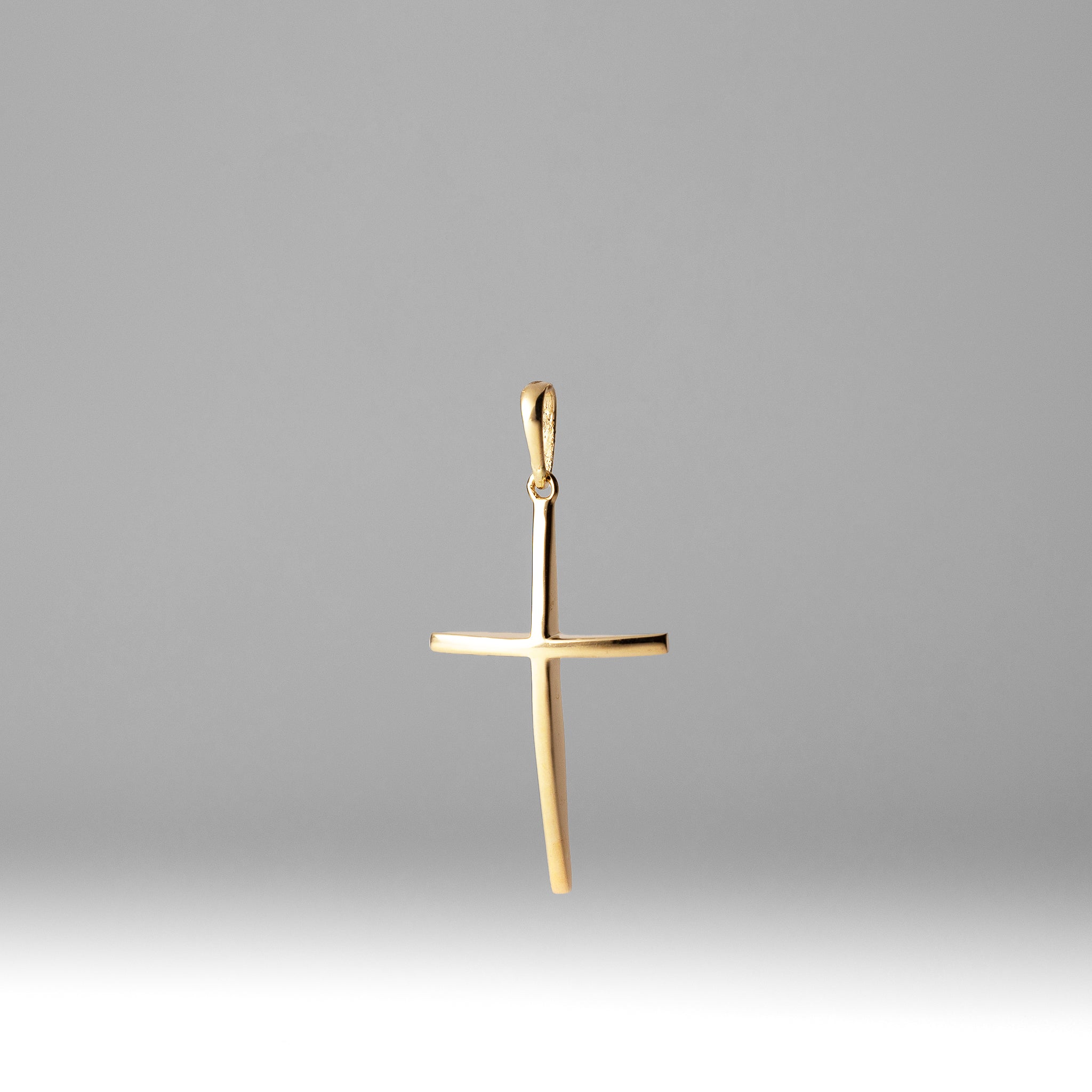 Gold Large Classic Plain Cross Pendant Necklace - Model 2219 | Religious Jewelry for Women & Men | Perfect for Church, Weddings & Everyday Wear