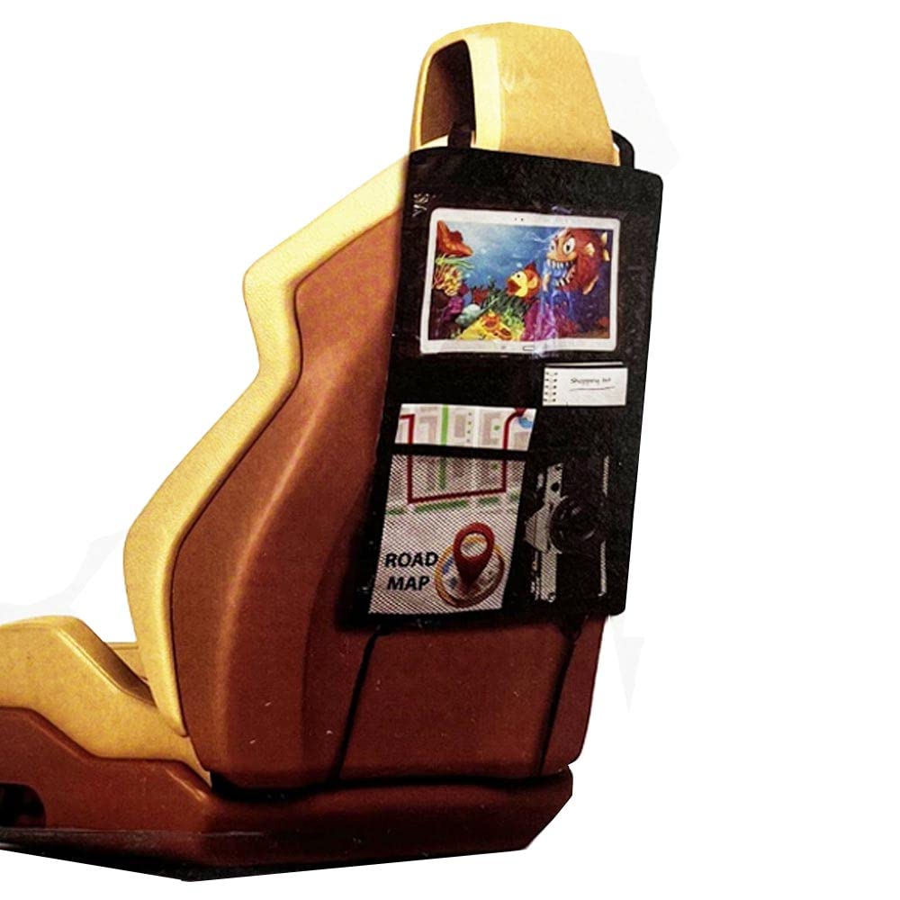 ATB 1 Car Front Seat Hanging Organizer with Multi-Pocket Storage Straps - Travel Accessories, Kids Toys & Road Trip Essentials - Perfect for Family Road Trips, Long Drives & Daily Commutes - Keep Your Car Organized on the Go - Ideal for Parents, Travelers & Commuters - Great for Storing Snacks, Phones, Maps & Baby Supplies