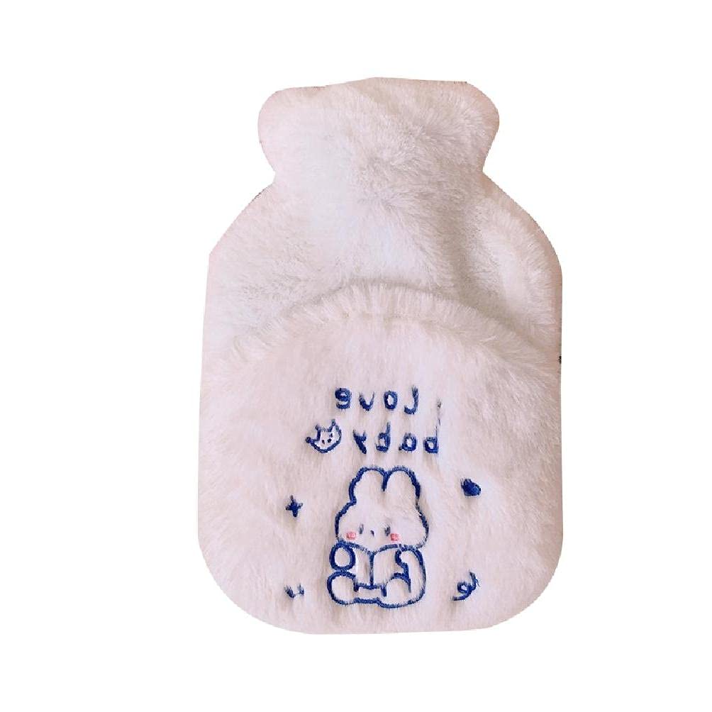 500ml Rubber Hot Water Bottle with Soft Plush Cover - Cute Cartoon Animal Design, Portable & Explosion-Proof for Pain Relief, Winter Warmth - Perfect for Cold Nights, Menstrual Cramps, and Foot Warming