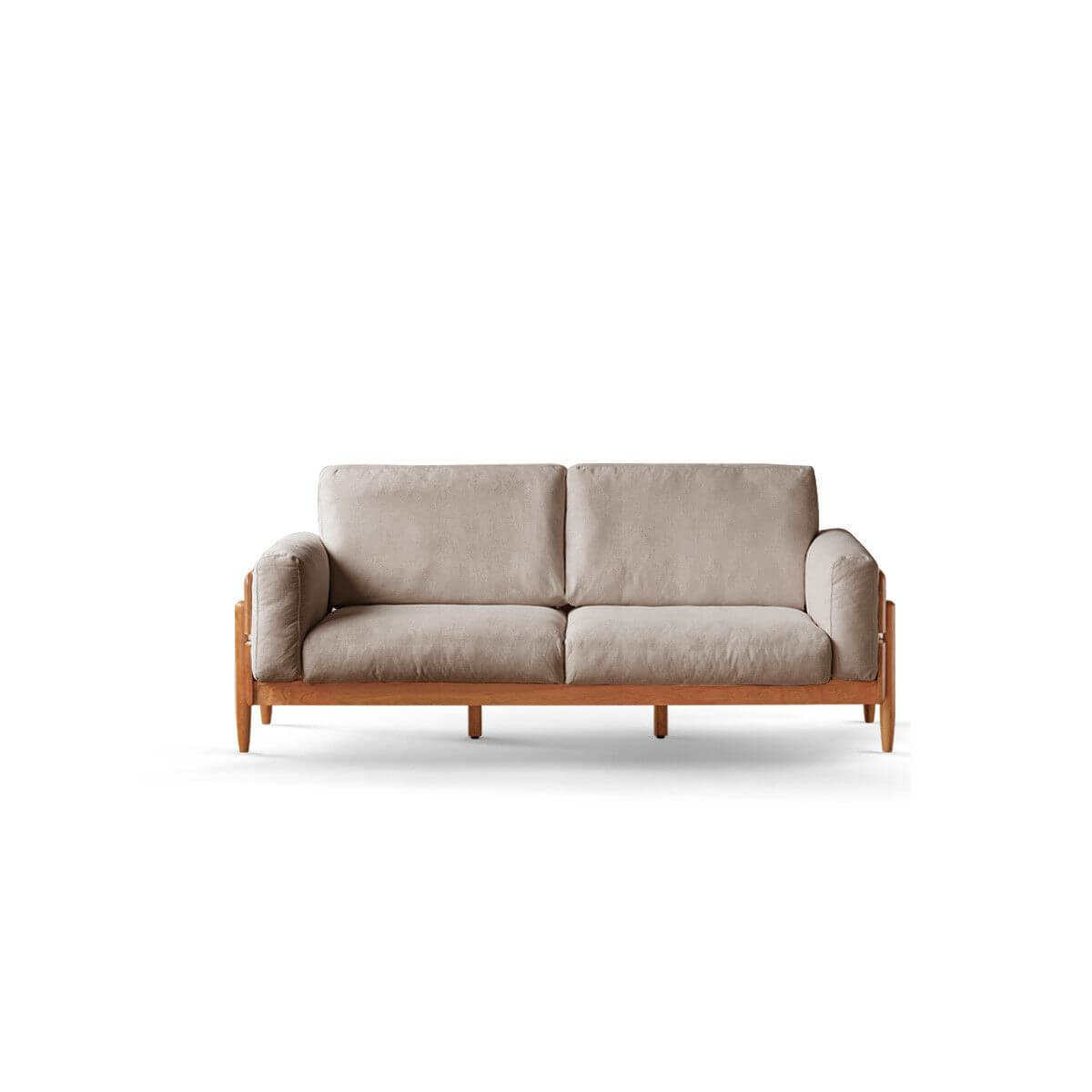 Minimalist 3-Seater Sofa in White, Olive Green & Sepia - Modern Solid Color Couch for Living Room, Lounge & Office
