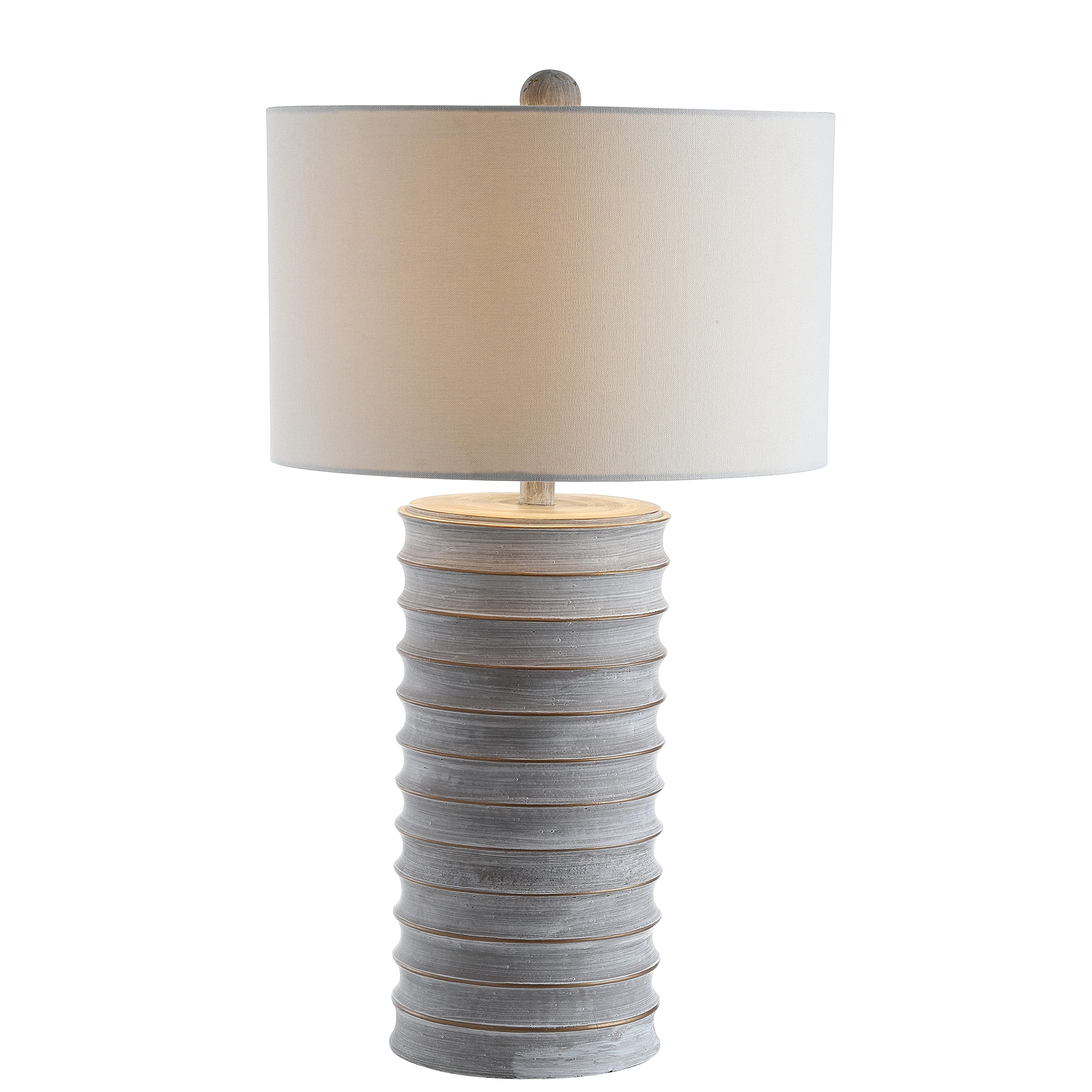 SAFAVIEH Melina Rustic Wash White 29-Inch Table Lamp Set of 2 with LED Bulbs - Perfect for Bedroom, Living Room, Home Office & Nightstand Lighting Decor
