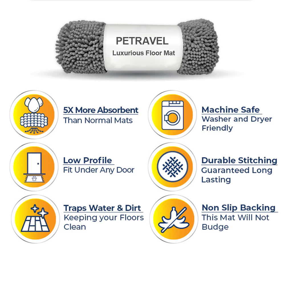 Washable Dog Mat - Easy to Clean Absorbent Pet Paws Rug, Soft Cushion for Small & Large Dogs, Perfect for Indoor Use, Crate Training & Protecting Floors from Messes