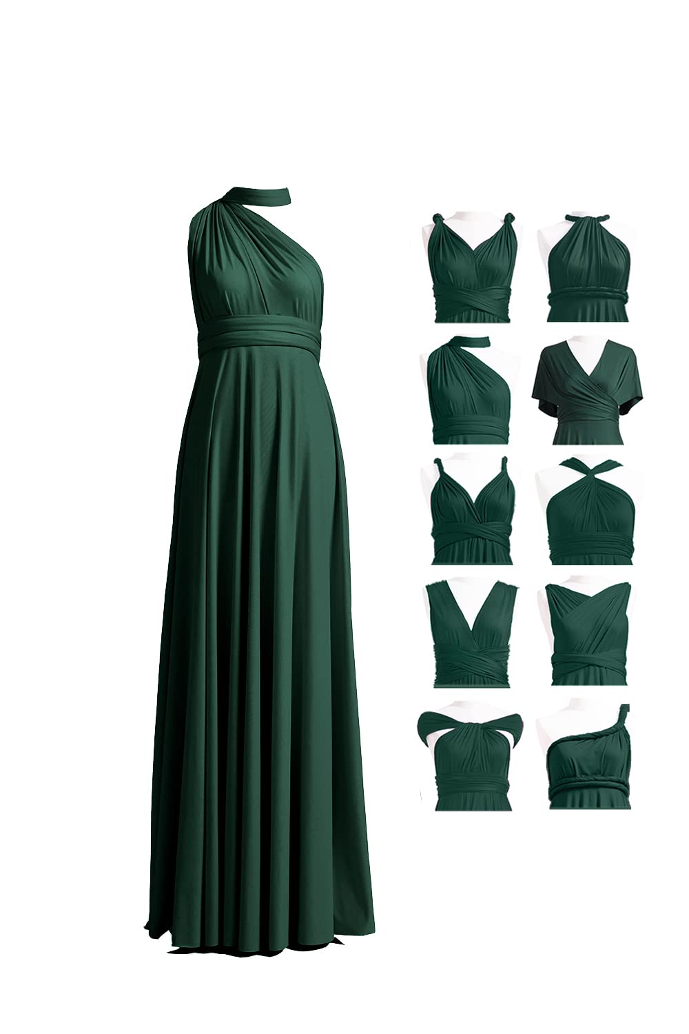 72 Styles Convertible Infinity Dress with Bandeau - Multi-Way Bridesmaid Dress for Weddings & Special Events - Plus Size Long Twist Wrap Dress for Women - Perfect for Parties, Prom & Formal Occasions