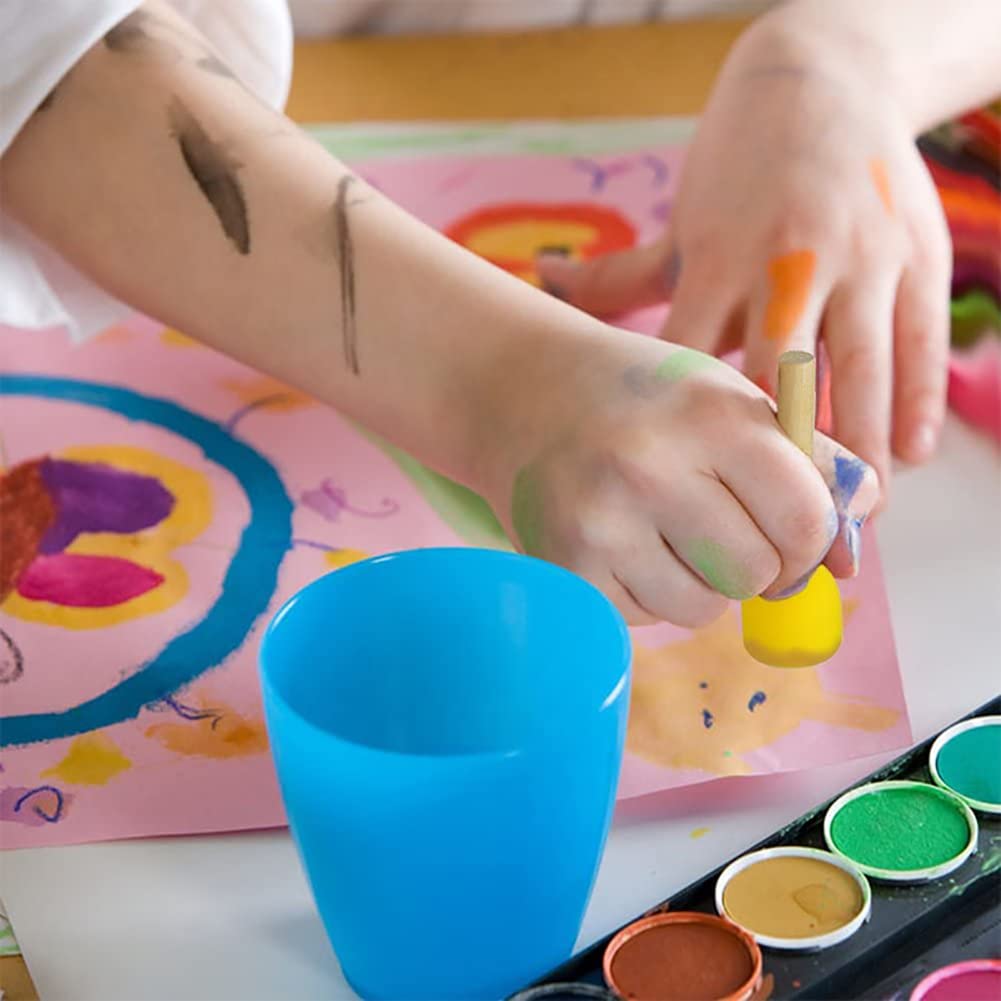40 Pcs 1.5cm Round Foam Paint Brushes with Wood Handle - Kids Art Sponges, Acrylic Painting & Wood Staining Sponges - Perfect for DIY Crafts, Home Decor & School Art Projects