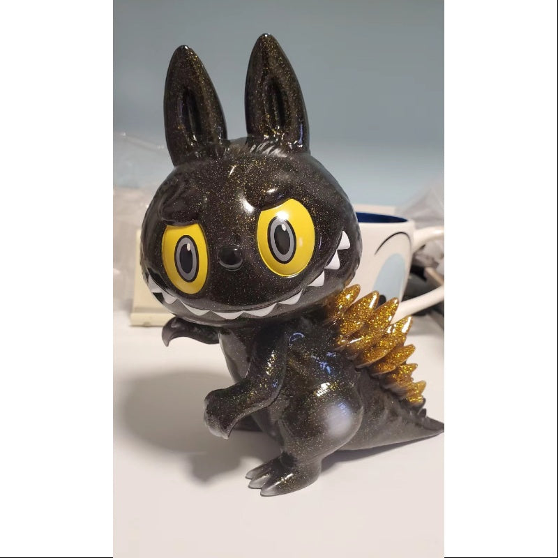 Labubu The Monsters Gojimomo Black Gold Flash Limited Edition Collectible Figure - Cute Anime Character for Home Decor, Office Display & Pop Culture Enthusiasts