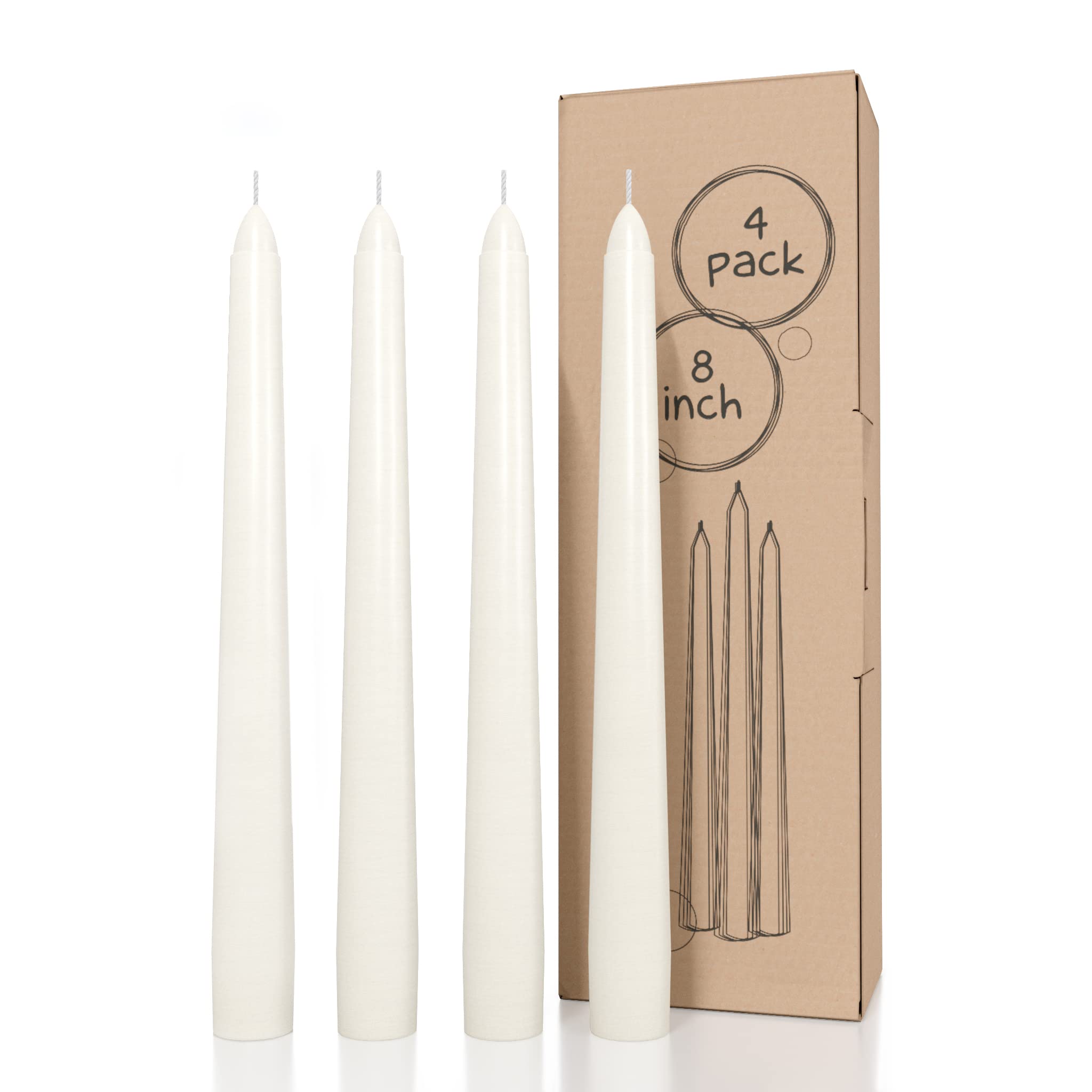Ivory Taper Candles 8