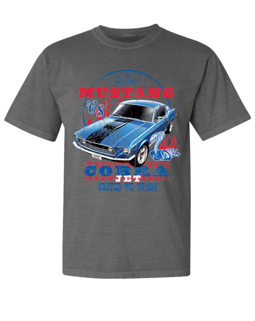 Ford Mustang Cobra Jet Vintage Washed T-Shirt - Classic Muscle Car Apparel for Men & Women - Perfect for Car Shows, Racing Events & Casual Wear