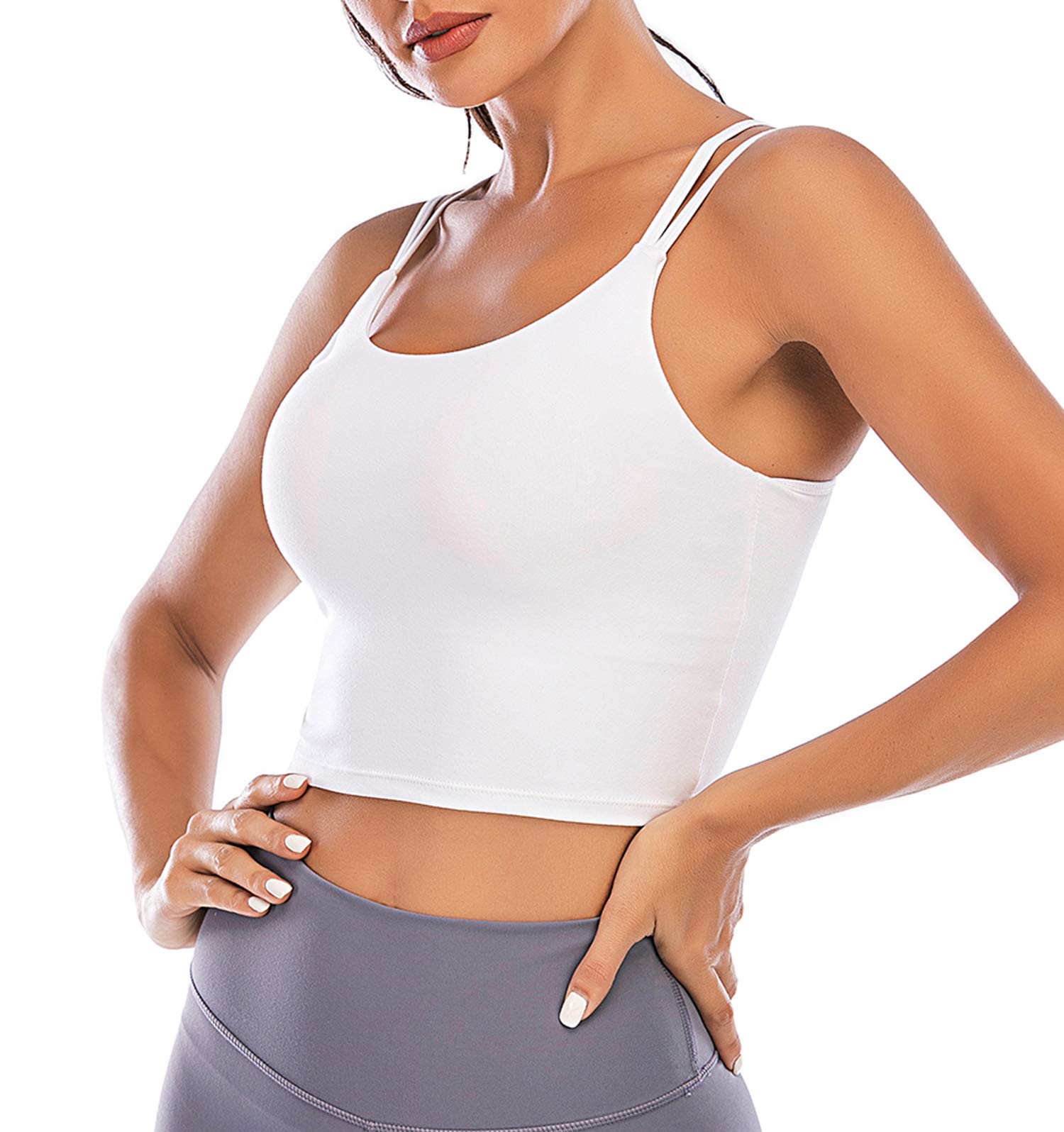 Women's Padded Sports Bra Camisole - Sleeveless Yoga Crop Top for Gym, Fitness, Running & Workout | Comfortable & Supportive Activewear for High-Impact Exercise