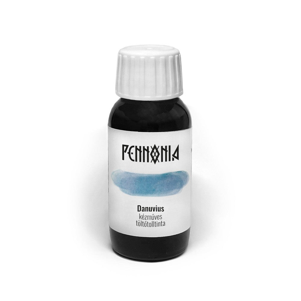 Pennonia Ink Bottle (60ml) - Danuvius (Danube) Blue Fountain Pen Ink - Premium Calligraphy & Writing Ink for Artists, Writers, and Pen Enthusiasts - Perfect for Journals, Letters, and Creative Projects