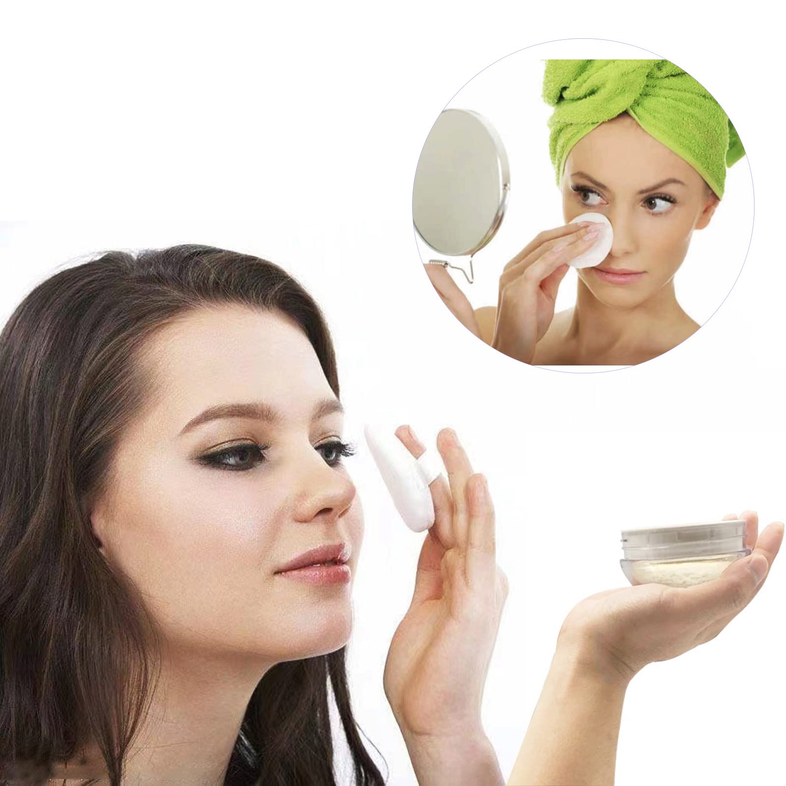 Premium Reusable Empty Powder Puff Container with Elastic Net Sifter - Travel-Friendly Loose Powder Case for Setting Powder, Face Powder & Makeup | Perfect for Home, Travel & Professional Makeup Kits