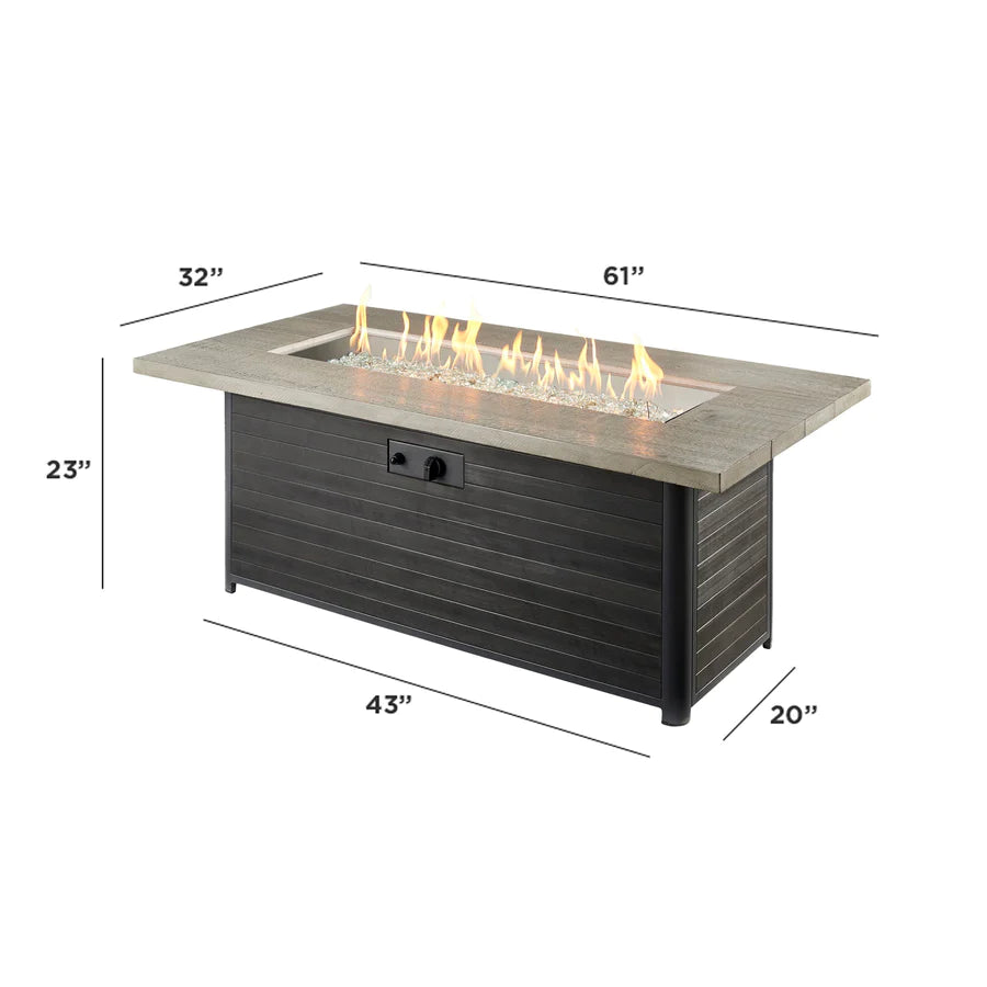 Outdoor Fire Table - The Outdoor Greatroom Company Cedar Ridge Fire Pit Table for Patio, Deck, Backyard & Garden - Perfect for Entertaining, Relaxing & Ambiance