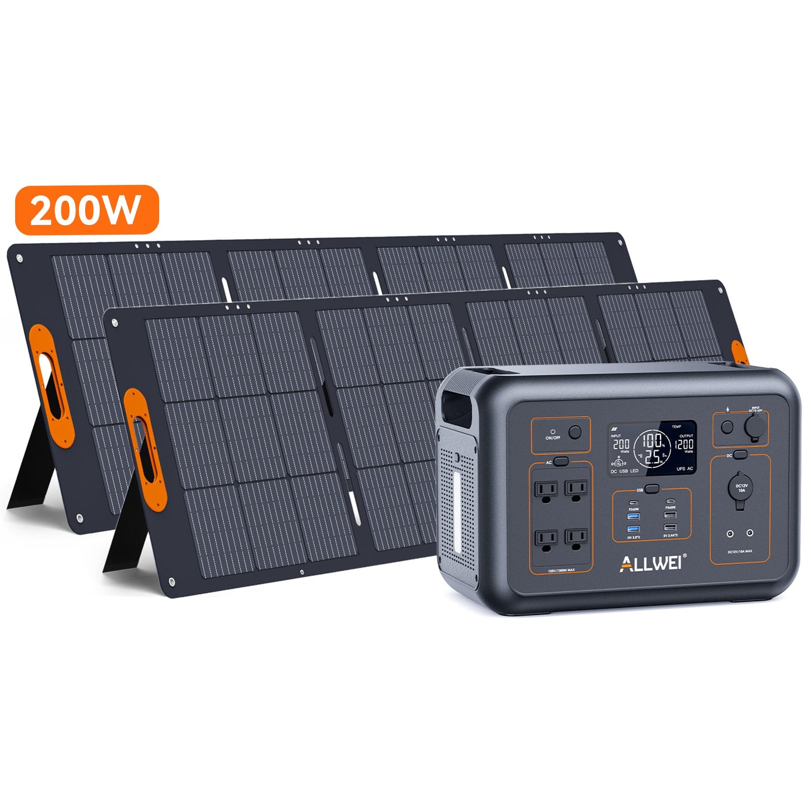 ALLWEI PPS1200 Portable Power Station 1008Wh 1200W - Solar Generator for Camping, RV, Emergency Backup & Outdoor Adventures