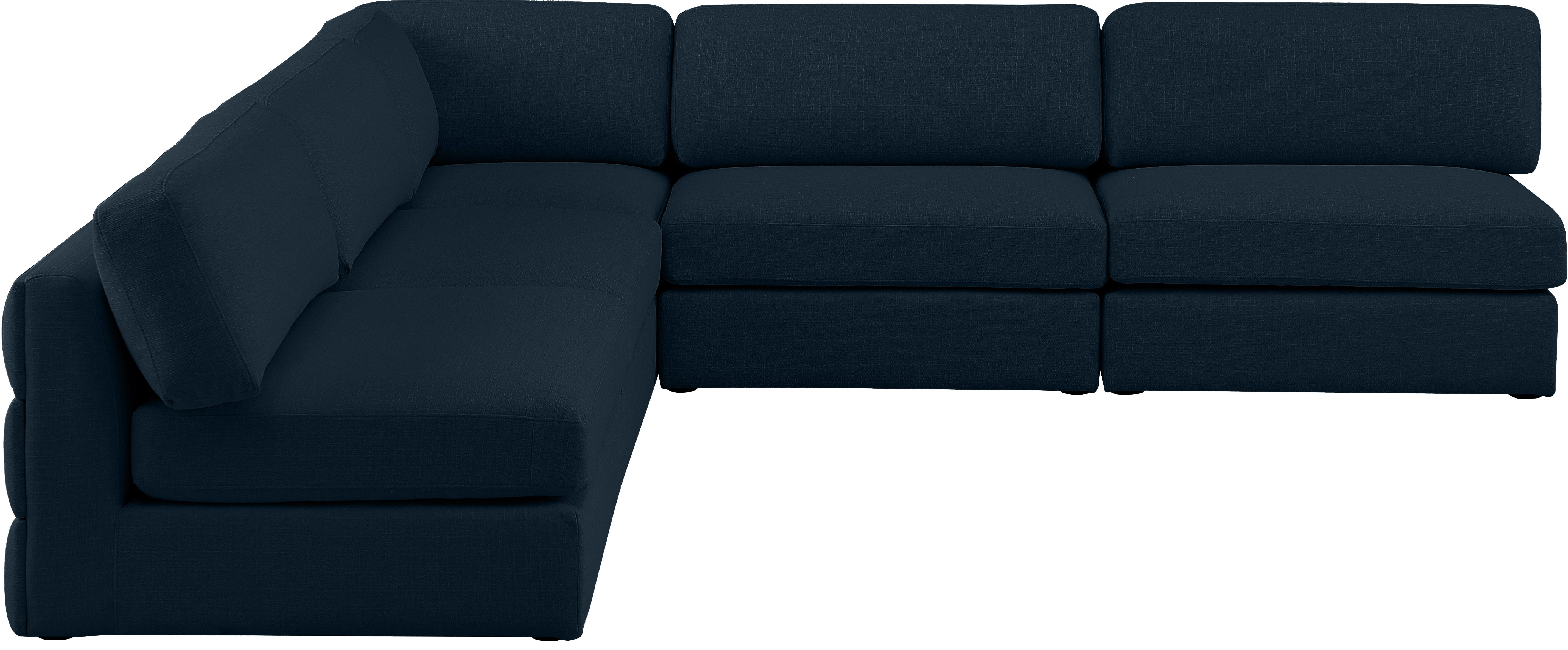 Beckham Durable Linen Textured Fabric Modular Sectional Sofa - Modern L-Shaped Couch for Living Room, Family Room & Home Theater Comfortable Seating