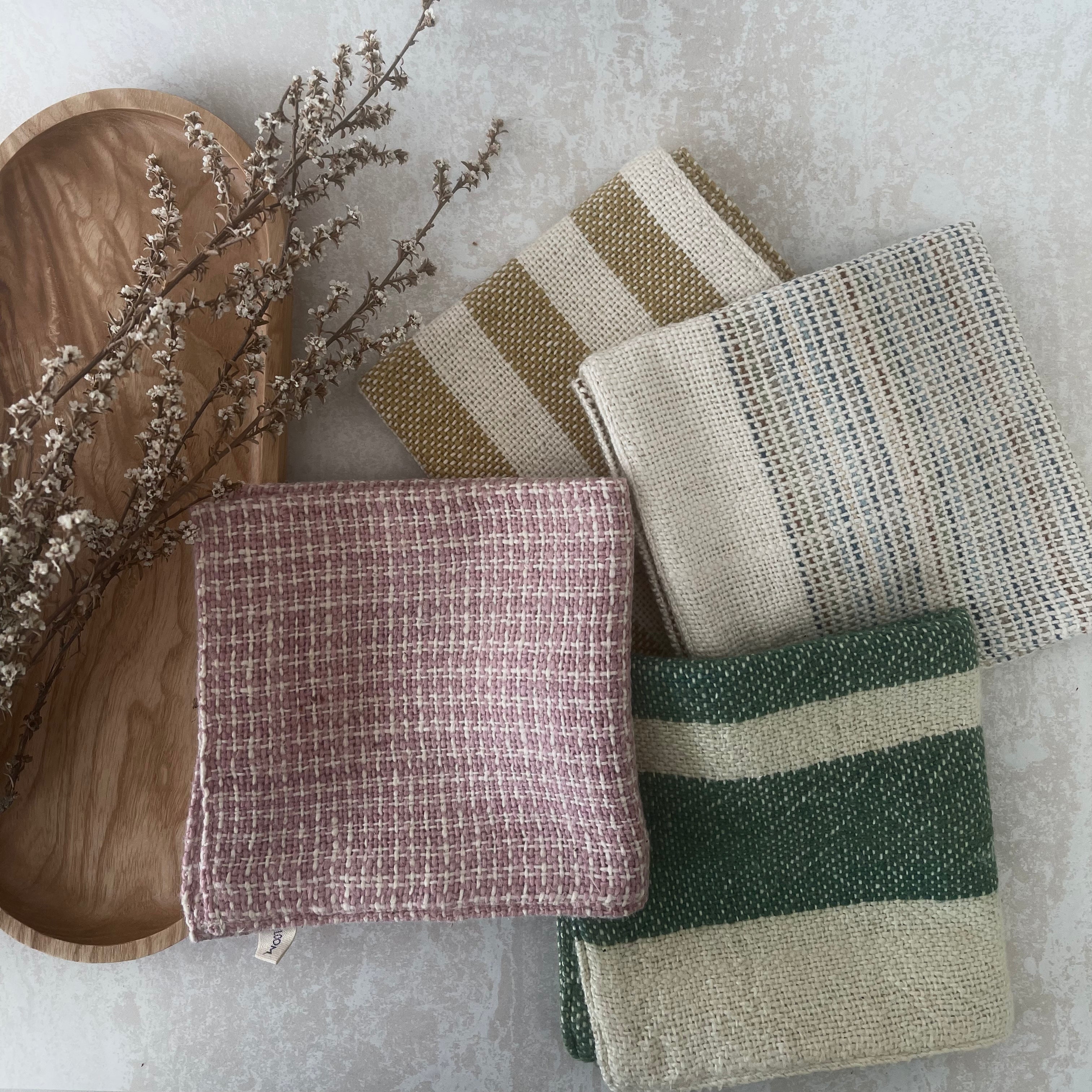 Organic Plant-Dyed Hand Loomed Cotton Face Washer | Eco-Friendly Facial Cleansing Cloth | Perfect for Sensitive Skin & Daily Skincare Routine