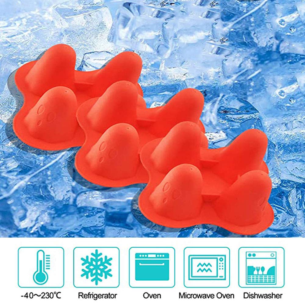 Premium Silicone Ice Cube Molds - Halloween Ghost Shaped Ice Tray for Whiskey, Cocktails, Candy & Baking (Set of 4) - Perfect for Party Drinks, Home Bars & Spooky Treats