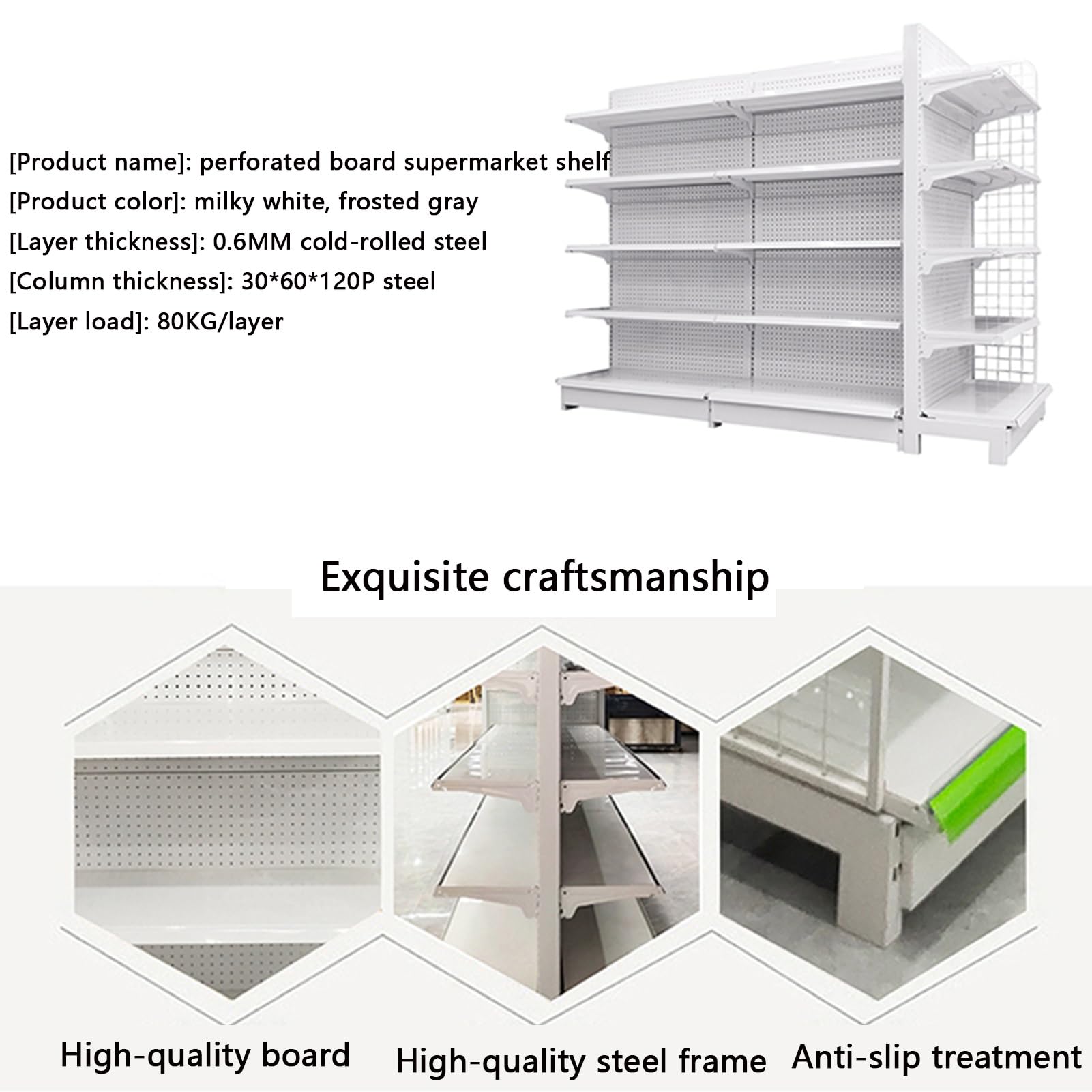 Premium Retail Gondola Shelving Wall Display Rack - Heavy Duty Supermarket Shelves & Convenience Store Shelving Unit for Grocery, Office Supplies & Liquor Stores (Black, 90x43x135cm) - Ideal for Retail Displays, Storage Organization & Product Showcase