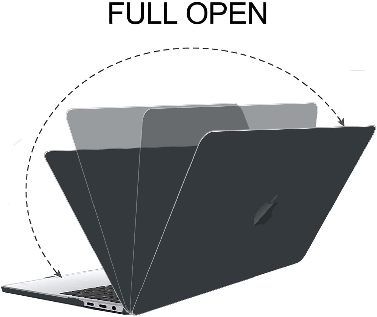 B BELK MacBook Air 13 Inch Case (M1/A2337/A2179/A1932) - Hard Plastic Shell Cover with Keyboard Protectors & Screen Protector for MacBook Air 2021 2020 2019 2018 Models - Perfect for Work, Travel & School Protection (Black)