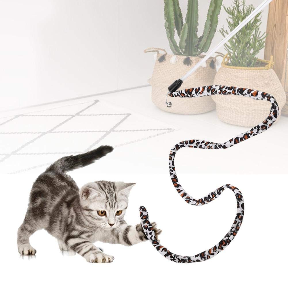 Interactive Cat Feather Wand Toy with Bell - Large Smart Kitty Teaser Wand for Indoor Cats, Kitten Chase Exercise & Play - Perfect for Bonding & Active Playtime at Home