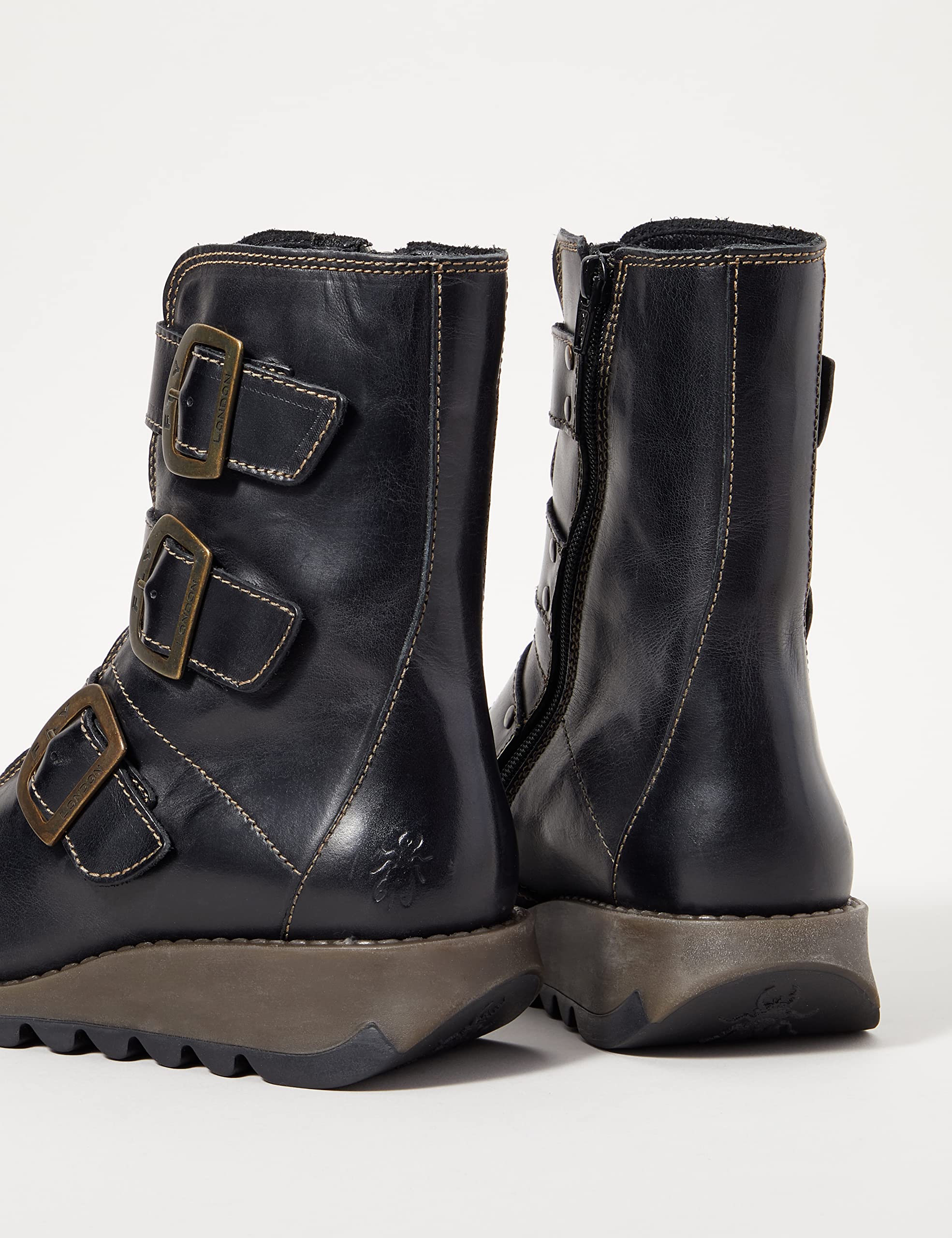 Fly London Women's Biker Boots - Stylish Ankle Boots for Women, Chunky Heel, Leather Motorcycle Boots | Perfect for Casual Outfits, Night Out & Fall Fashion
