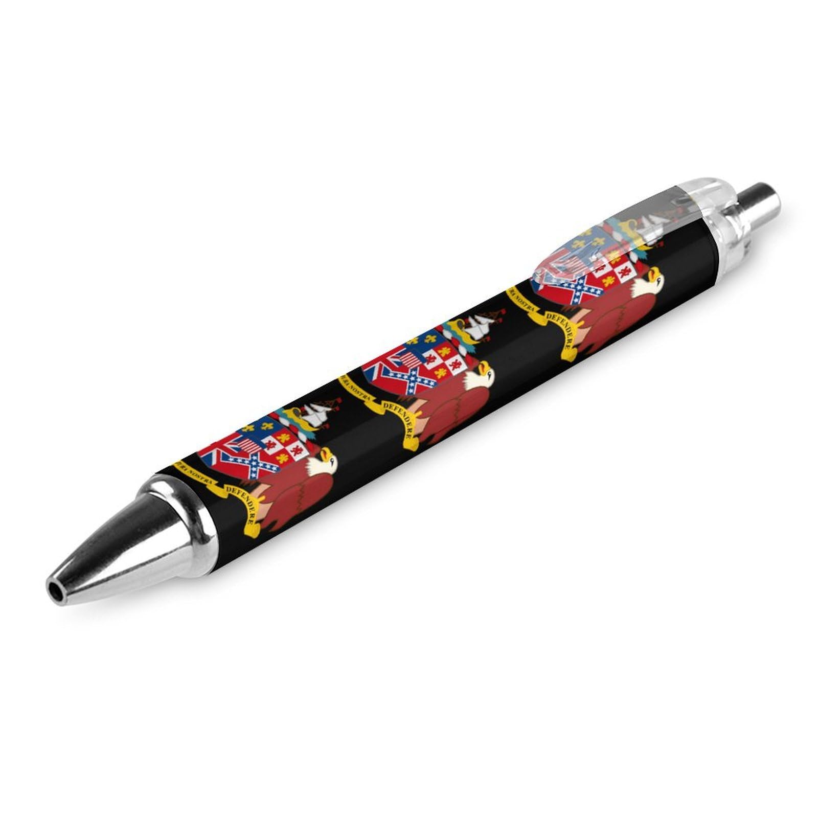 Alabama State Coat of Arms Retractable Ballpoint Pen - 0.5mm Fine Point, Round Barrel (1/2/4 Pack) for Office, School & Gift Giving