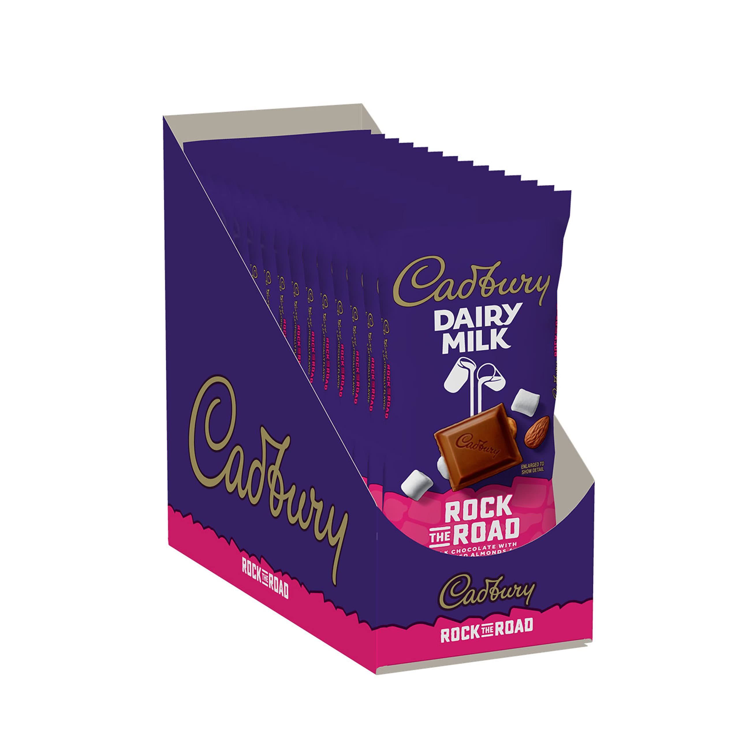 CADBURY DAIRY MILK Rock the Road Milk Chocolate Candy Bars - 14 Count (3.5 oz Each) - Perfect for Halloween Treats, Party Favors & Office Snacks