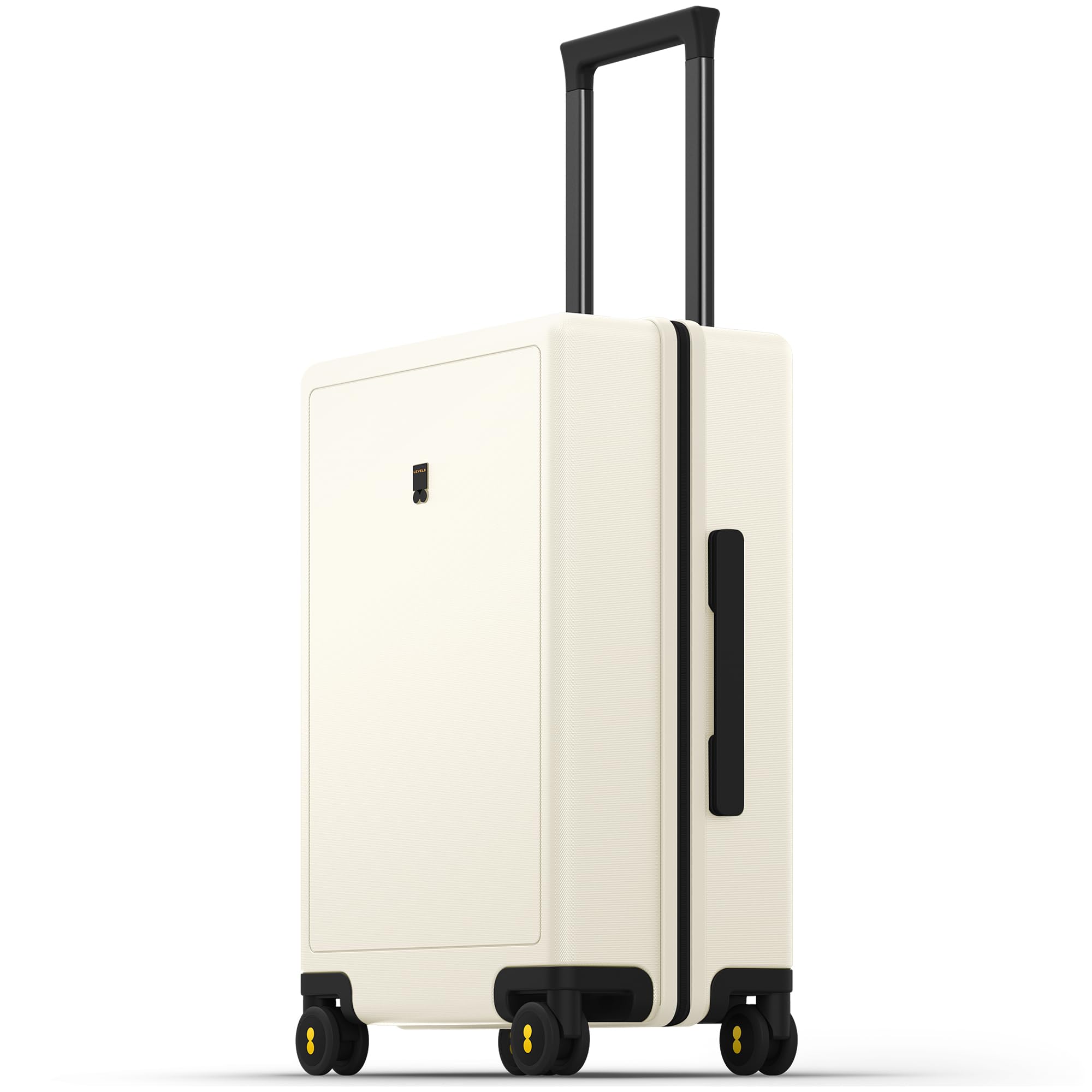 LEVEL8 20 Inch White Carry On Luggage - Airline Approved Hardside Spinner Suitcase with TSA Lock | Lightweight Luminous Textured Design for Women | Perfect for Business Travel & Weekend Getaways (Cream White)
