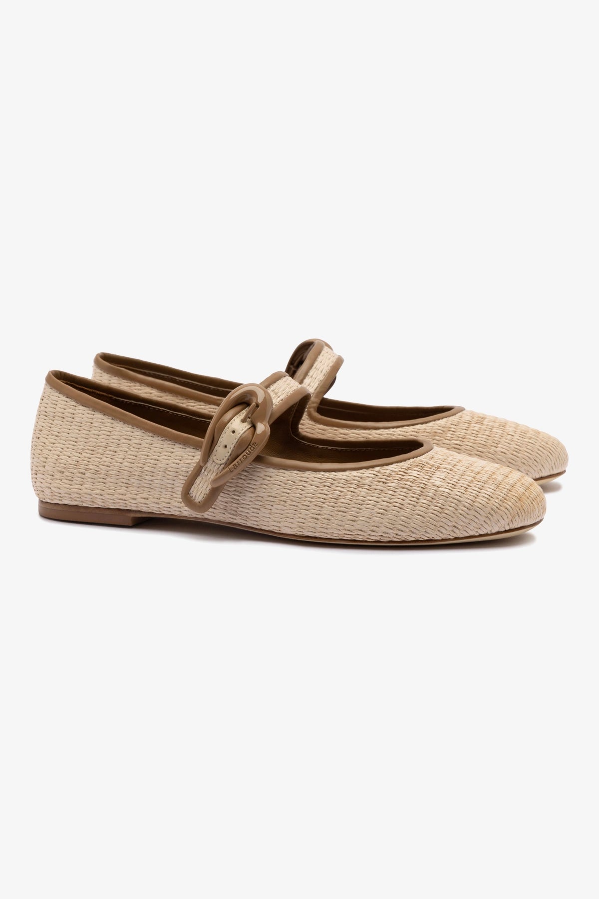 Verona Women's Ballet Flats - Natural Raffia & Hazelnut Leather Trim | Comfortable Casual Shoes for Work, Travel & Everyday Wear