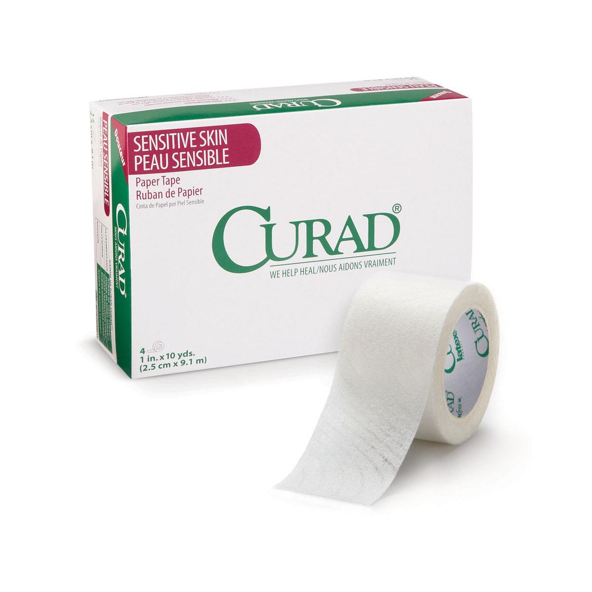 CURAD Sensitive Paper Adhesive Tape - Hypoallergenic Medical Tape for Wounds & Sensitive Skin | First Aid, Bandage Securing, Nursing Care, Crafting & Office Use