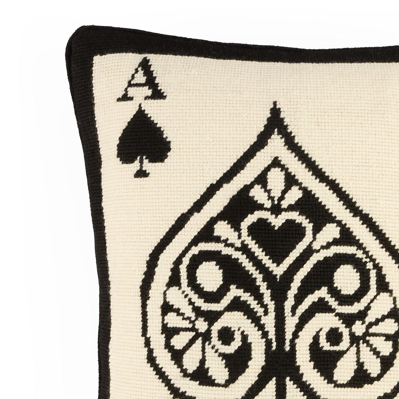 Ace of Spades Needlepoint Pillow - Elegant Home Decor Cushion for Living Room, Bedroom, or Office - Perfect Gift for Poker & Card Game Lovers