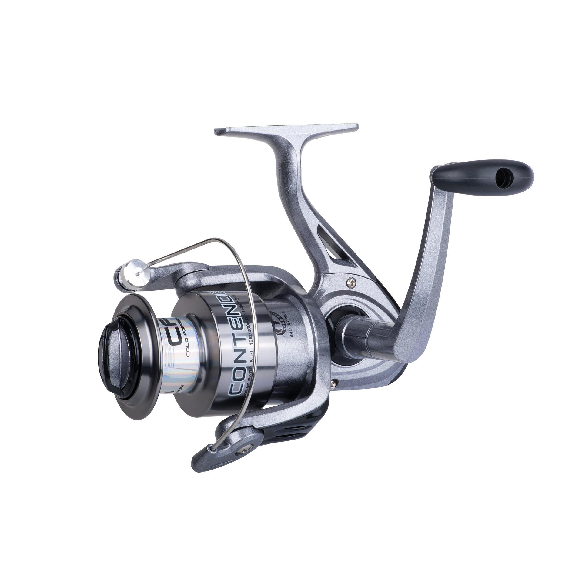 Contender® Spinning Fishing Reel - Silver | Lightweight Saltwater & Freshwater Fishing Gear for Bass, Trout & Walleye | Smooth Drag System for Surf, Pier & Boat Fishing