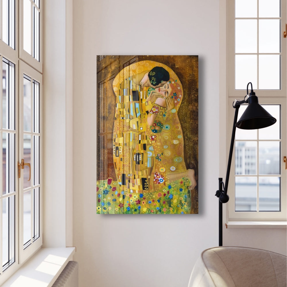 Gustav Klimt The Kiss - Famous Gold Leaf Art Print - Perfect for Home Decor, Office & Gift Giving