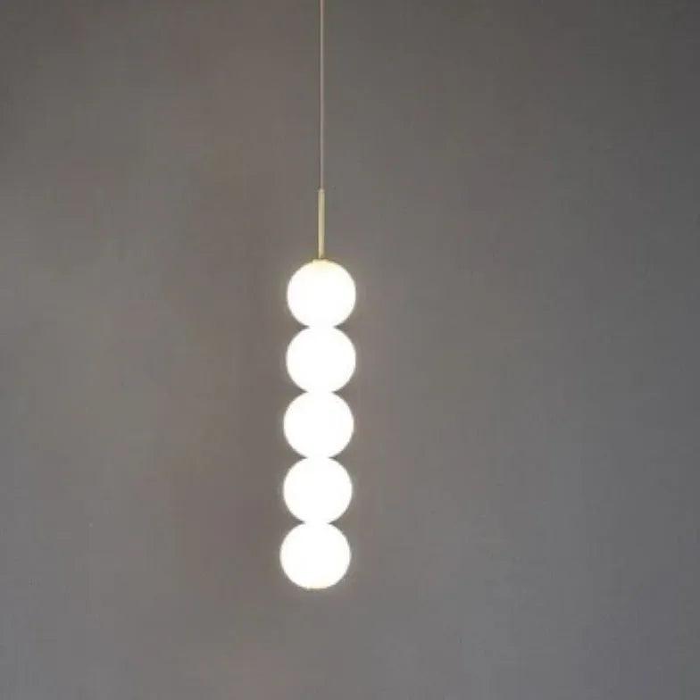 Modern White Pearl String Pendant Light - Elegant Ceiling Fixture for Living Room, Bedroom, and Dining Room Decor
