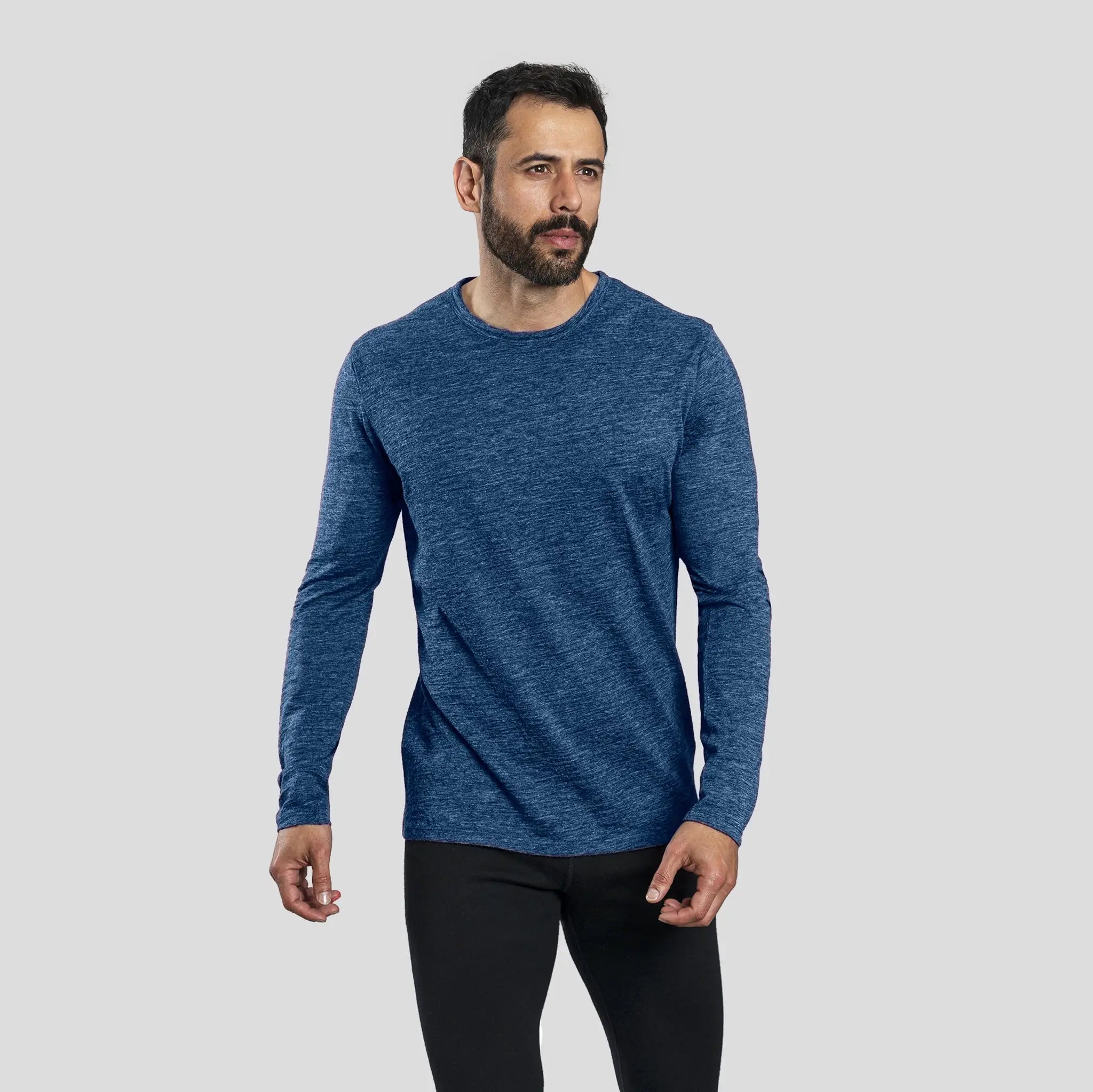 Premium Men's Alpaca Wool Long Sleeve T-Shirt - 160 Ultralight Thermal Base Layer for Hiking, Camping & Winter Outdoor Activities