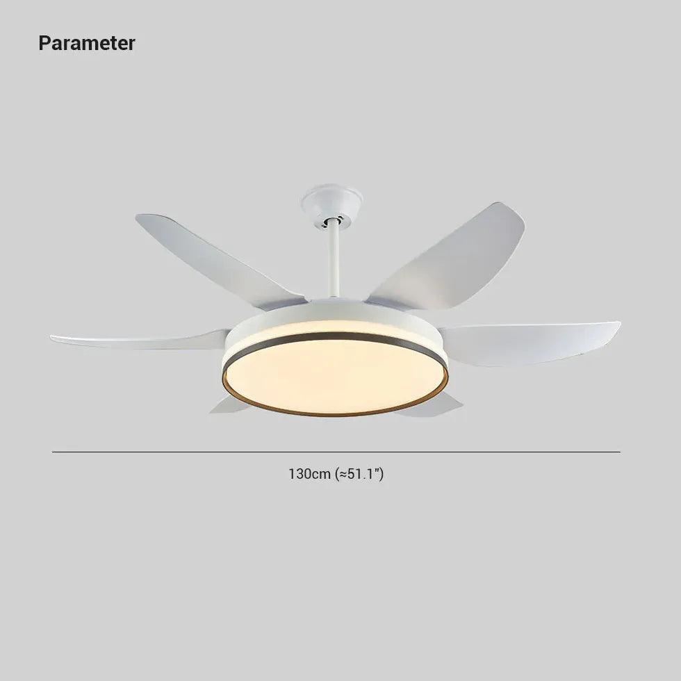 6-Blade Modern Minimalist LED Ceiling Fan with Light - Perfect for Bedroom, Living Room & Office Cooling and Lighting