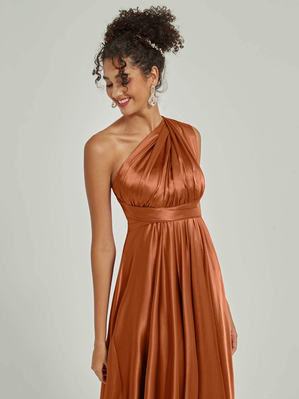 Cooper Satin Convertible Bridesmaid Dress - Multi-Way Wrap A-Line Gown for Weddings, Parties & Formal Events | Elegant & Versatile Bridesmaid Attire