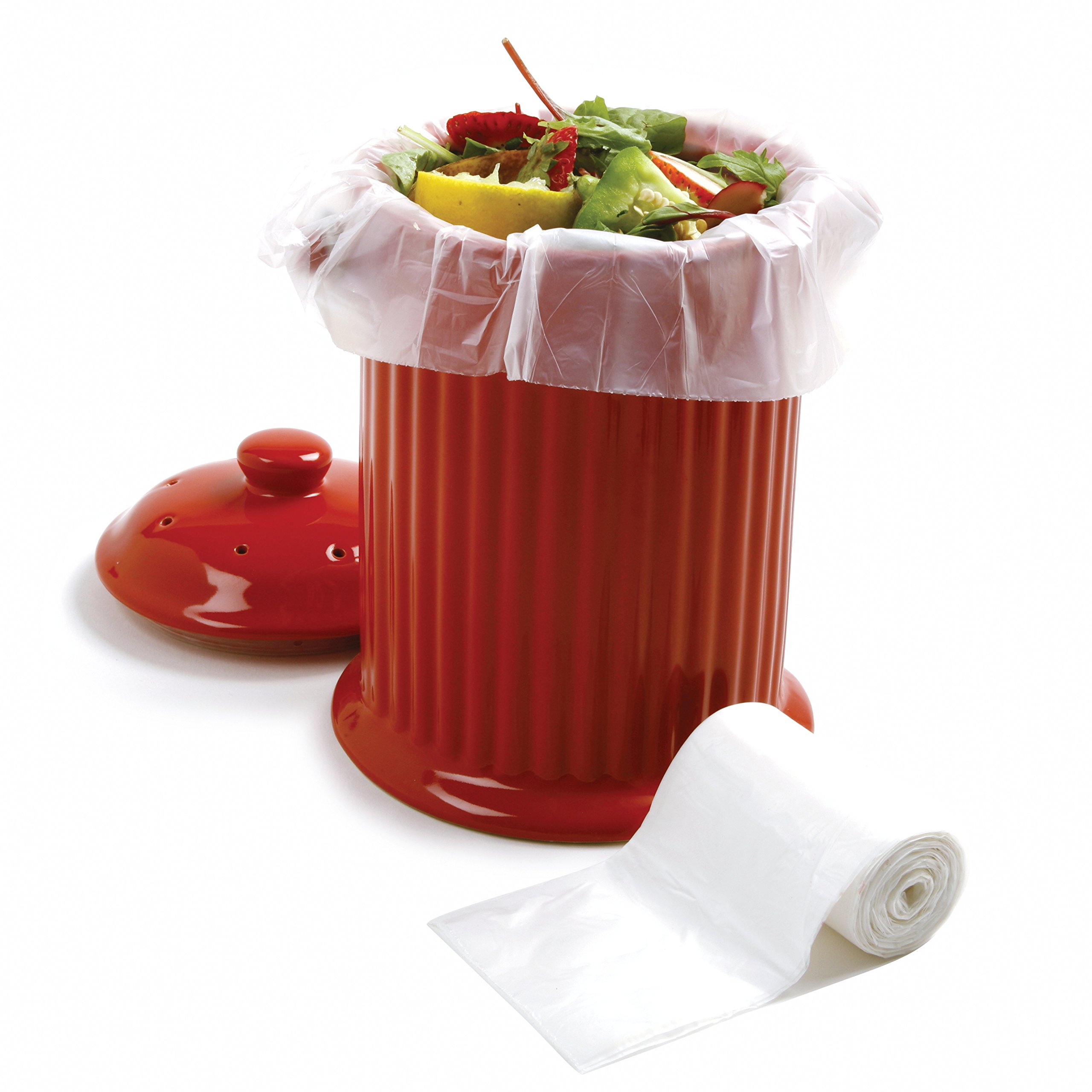 Norpro 100% Compostable Trash Bags - 50 Count Eco-Friendly Kitchen Waste Bags, Grey | Perfect for Food Scraps, Organic Waste & Sustainable Home Cleaning