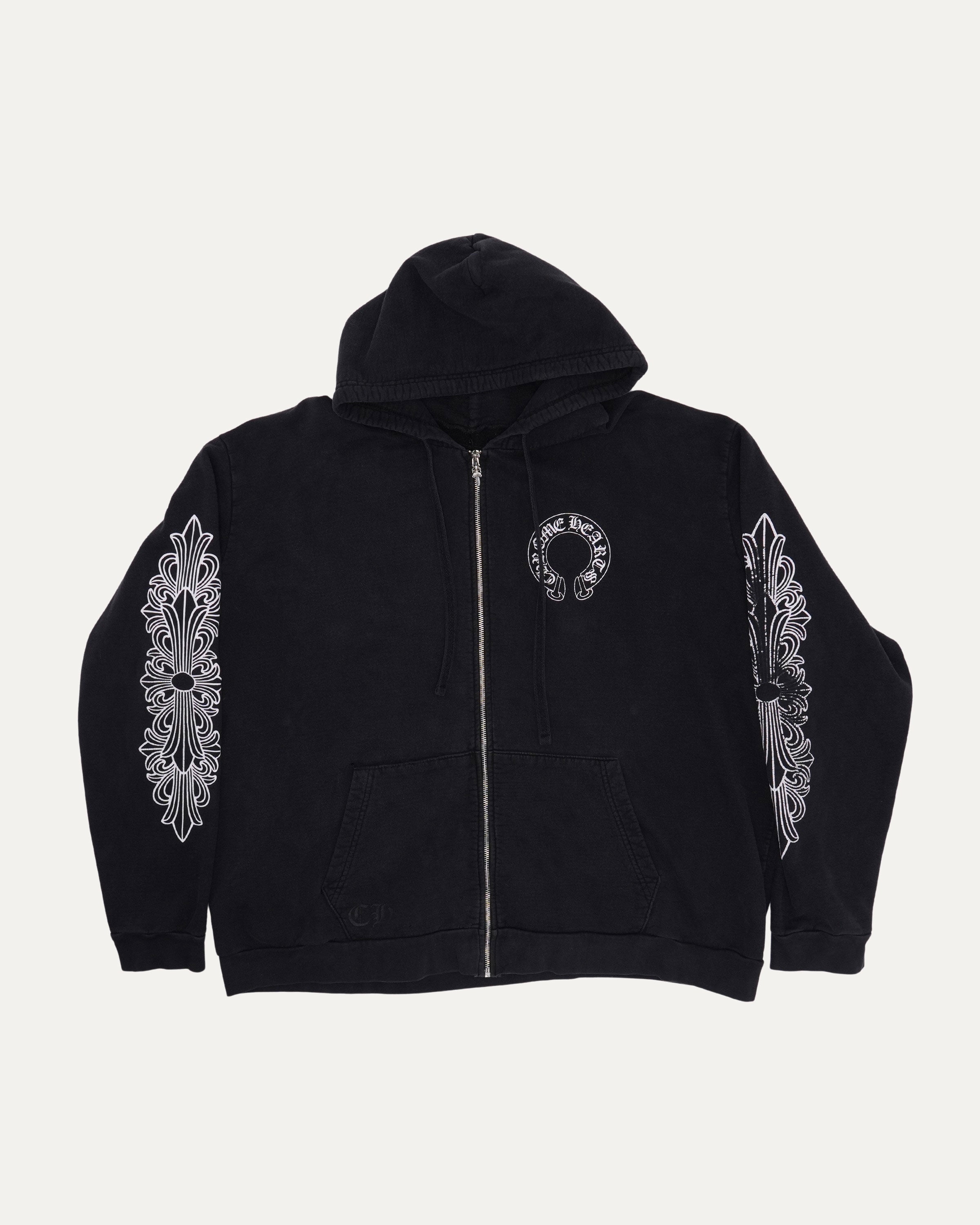 2010 Vintage Horseshoe Logo Zip Up Hoodie for Men - Comfortable Pullover Sweatshirt for Casual Wear, Street Style & Outdoor Activities