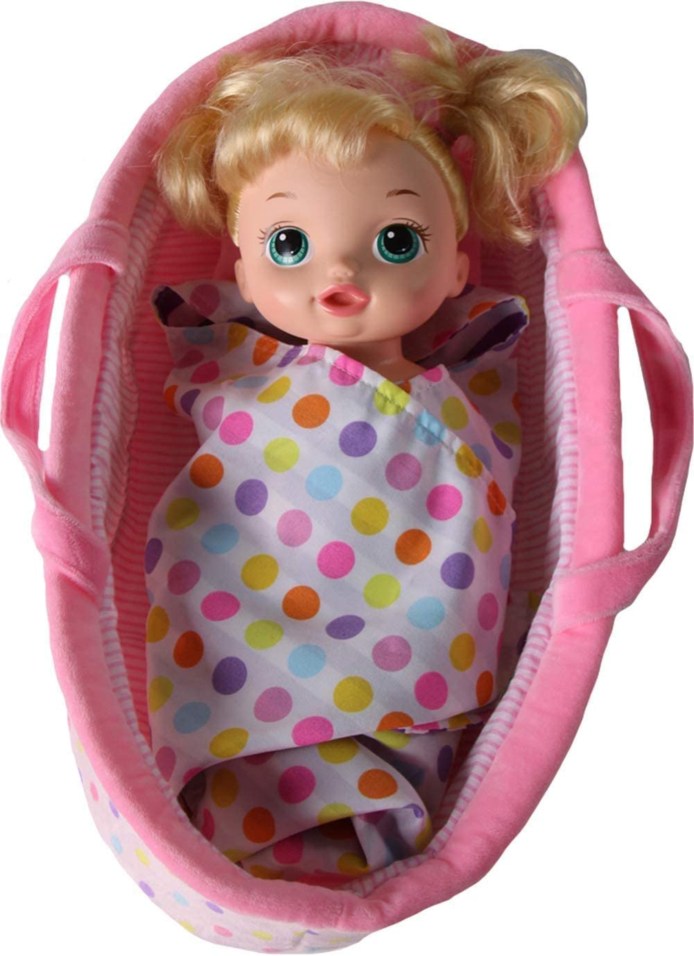 Pastel Polka Dot Baby Doll Bassinet 15