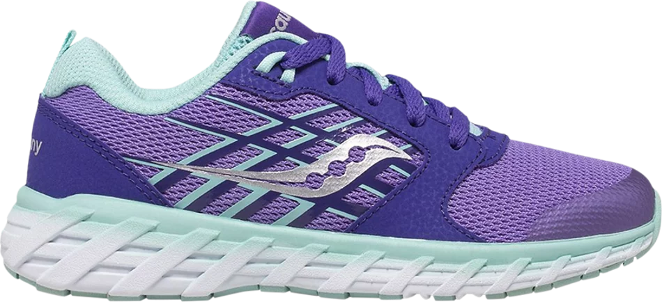 Saucony Wind 2 Purple Kids Running Shoes - Lightweight & Breathable for Boys & Girls - Perfect for School, Play & Daily Activities