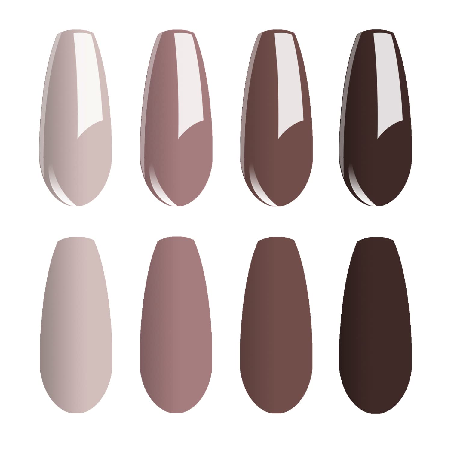 Vishine Gel Nail Polish Set - 4Pcs Chocolate Colors for Fall Winter Nail Art