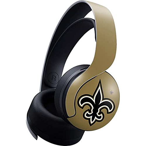 Officially Licensed NFL New Orleans Saints Gaming Skin Decal for PS5 Pulse 3D Wireless Headset - Custom Protective Vinyl Cover with Large Team Logo - Perfect for Gaming Sessions & Showcasing Team Spirit