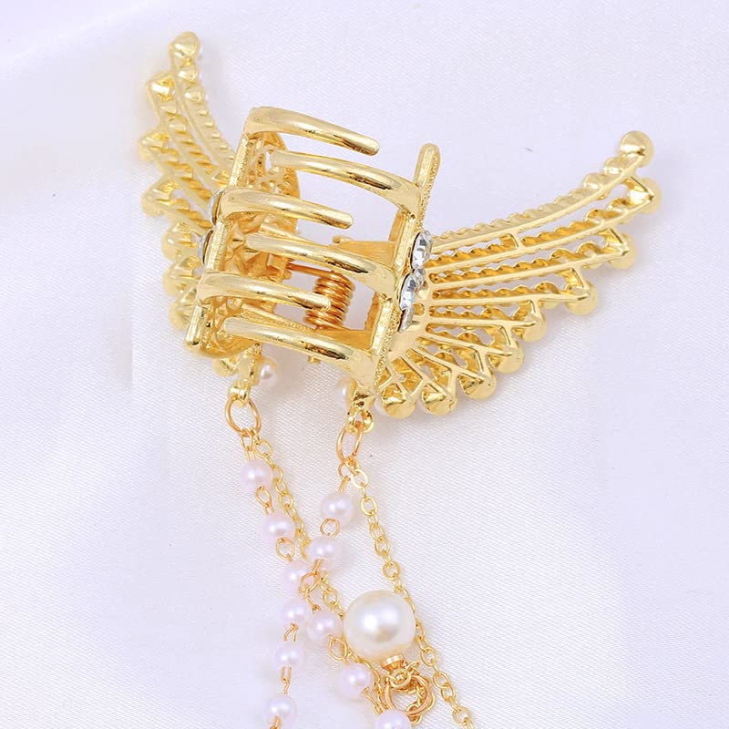 Starvis Pearl Hair Clip - Rhinestone Butterfly Ponytail Claw for Women & Girls | Elegant Wedding Hair Accessory | Perfect for Parties, Prom, Bridal & Special Occasions