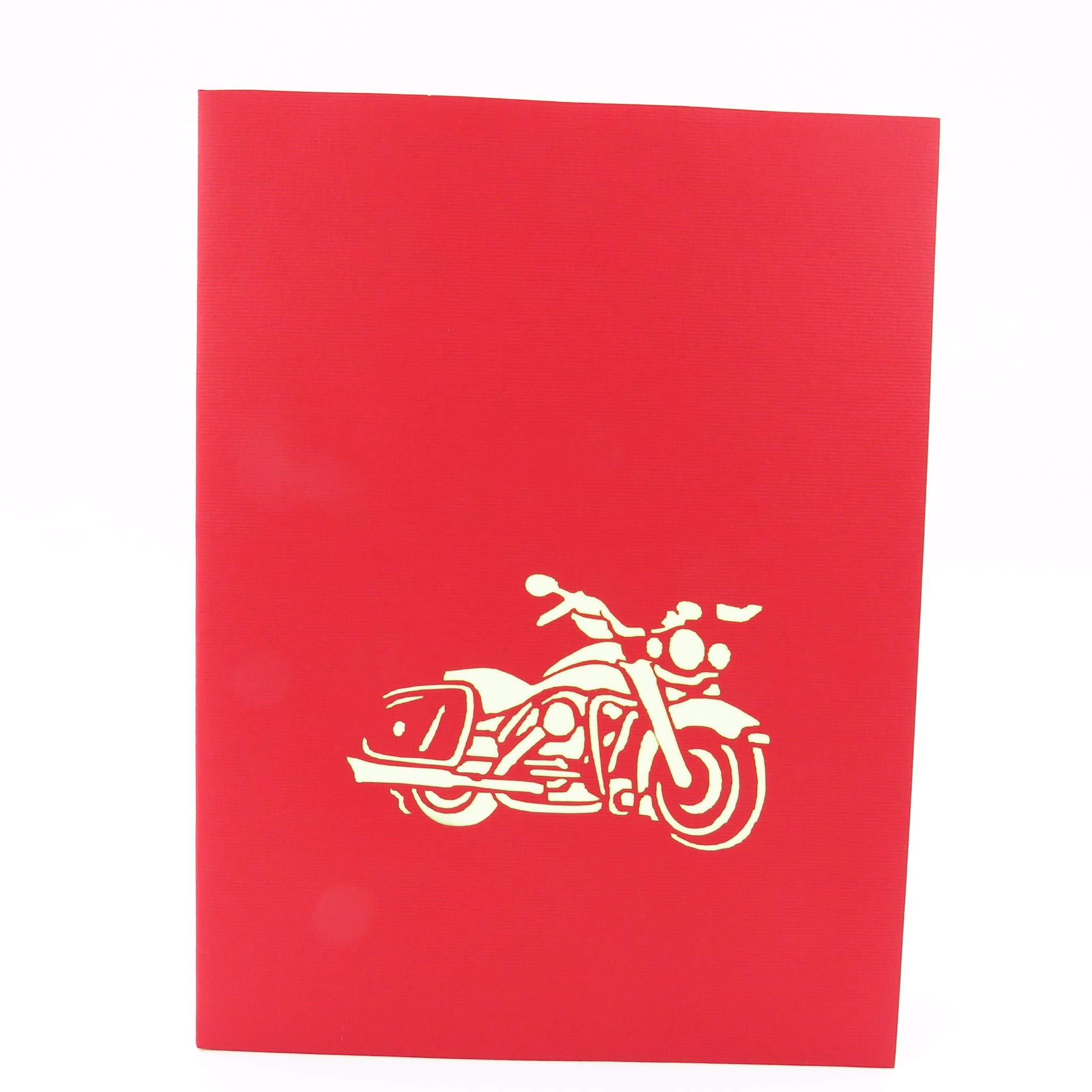 Motorcycle Pop Up Greeting Card - 3D Motorbike Birthday, Graduation, Congratulations, Retirement, Anniversary, Father's Day & Mother's Day Card - Perfect for Bikers & Motorcycle Enthusiasts (Use for Special Occasions & Gifts)