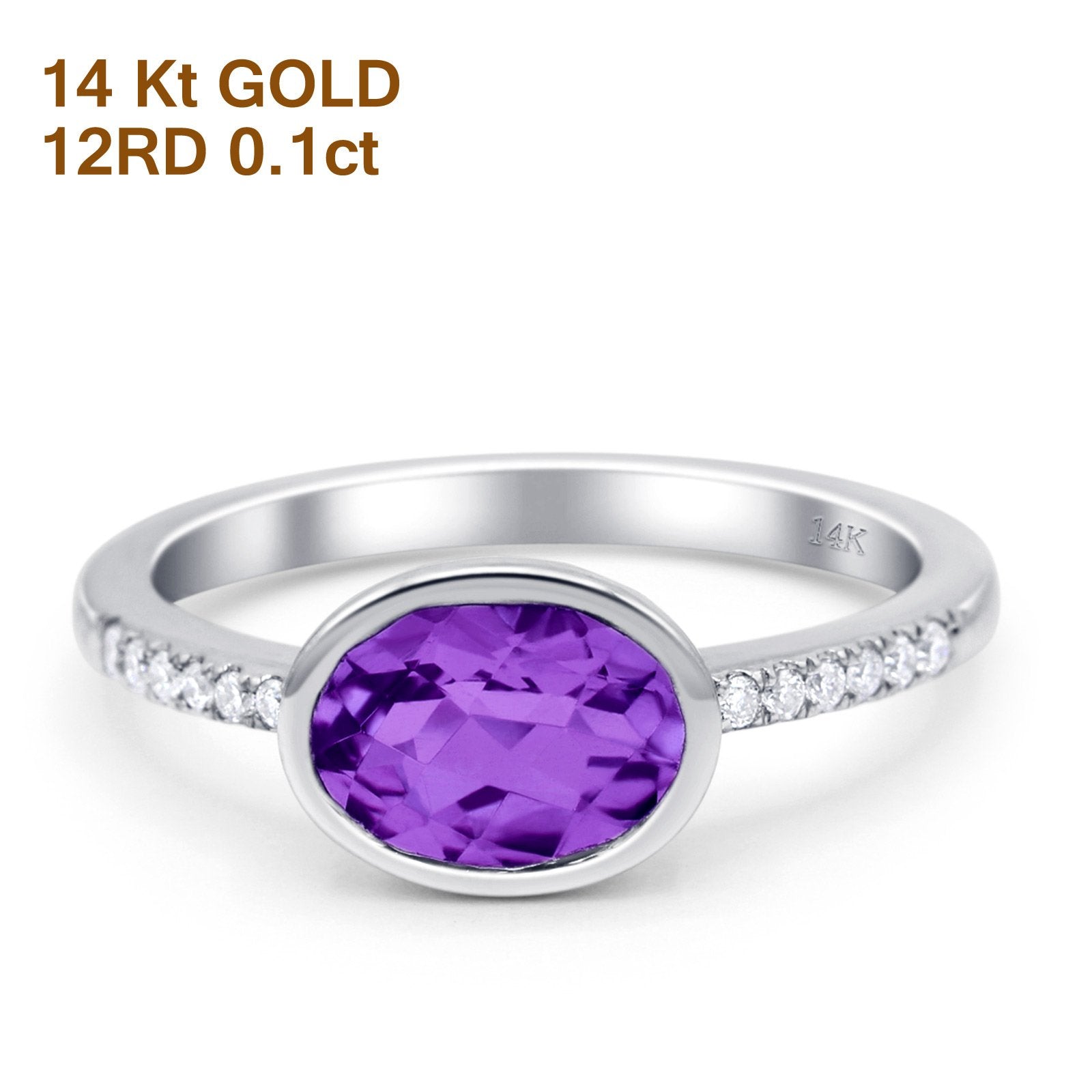 14K Gold 1.25ct Oval 7.5mm G SI Diamond Engagement Ring for Women - Elegant Wedding Band, Anniversary Gift, Promise Ring for Her (Perfect for Proposals, Bridal Jewelry & Special Occasions)